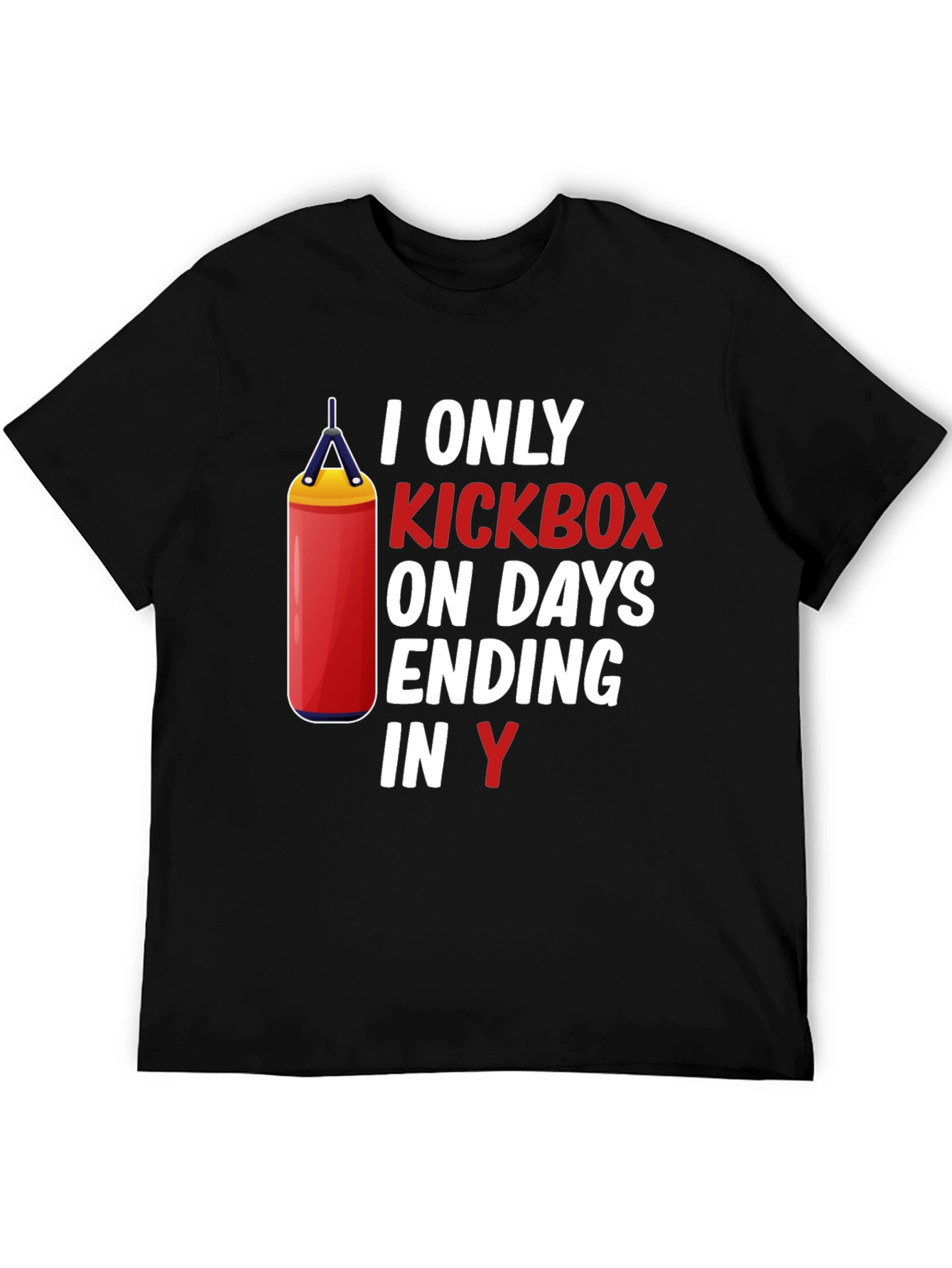 Black Kickboxer Humor T-Shirt - Days Ending in Y view 5