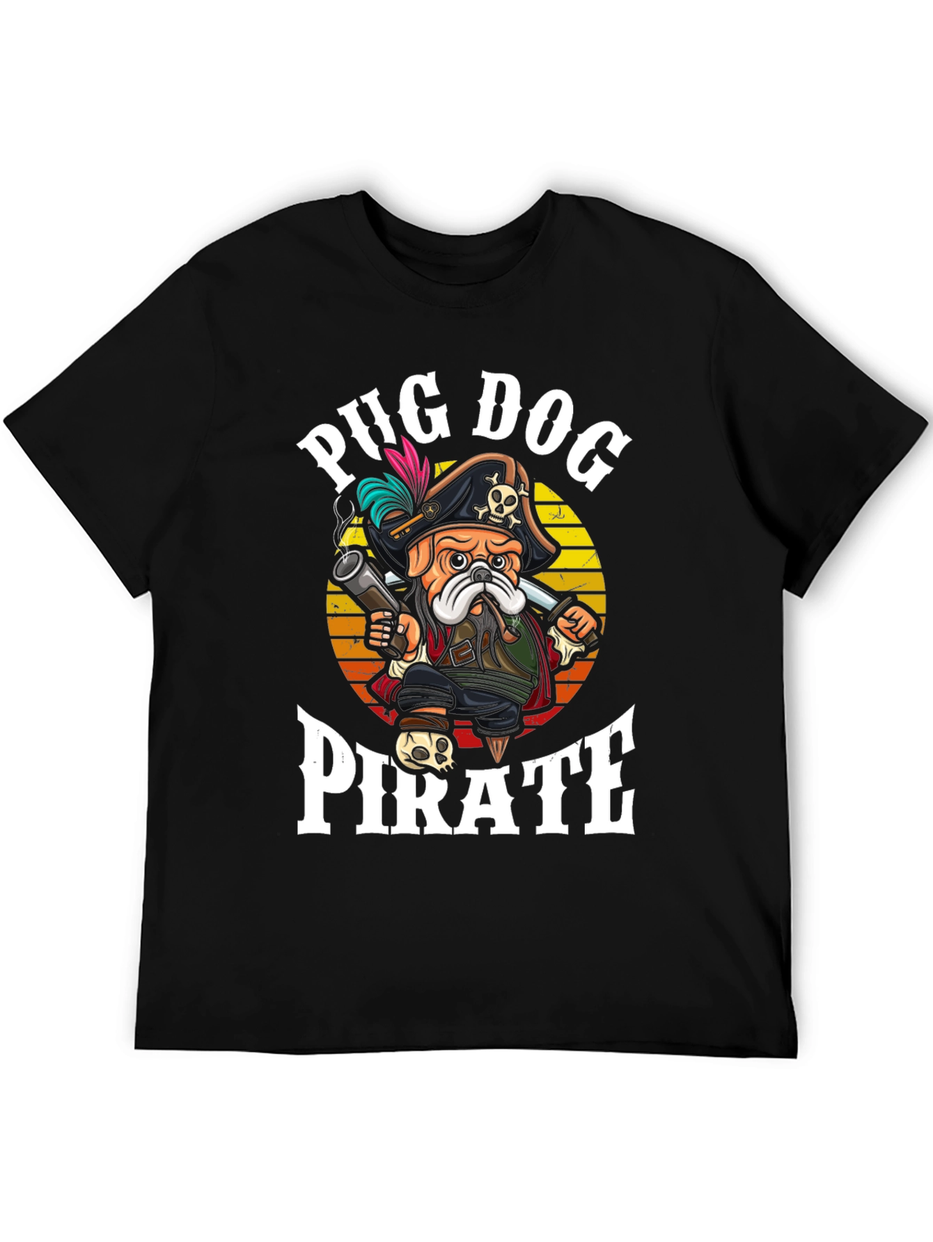 Pug Dog Pirate T-Shirt - Funny Graphic Tee - 5