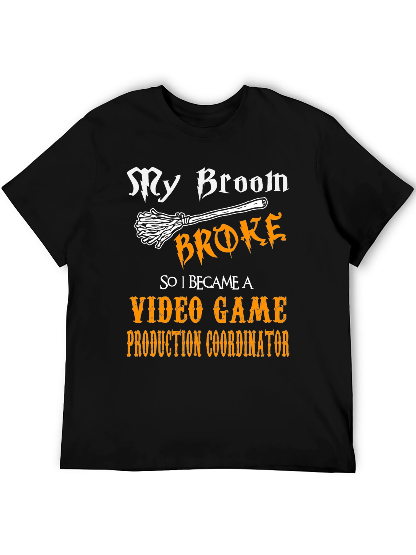 Black Funny Video Game Production Coordinator T-Shirt view 5