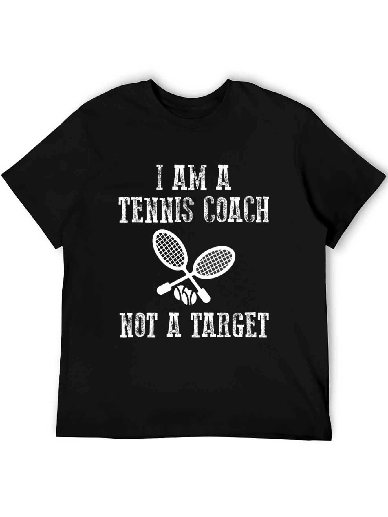Black Tennis Coach T-Shirt - Not a Target Funny Tee view 5