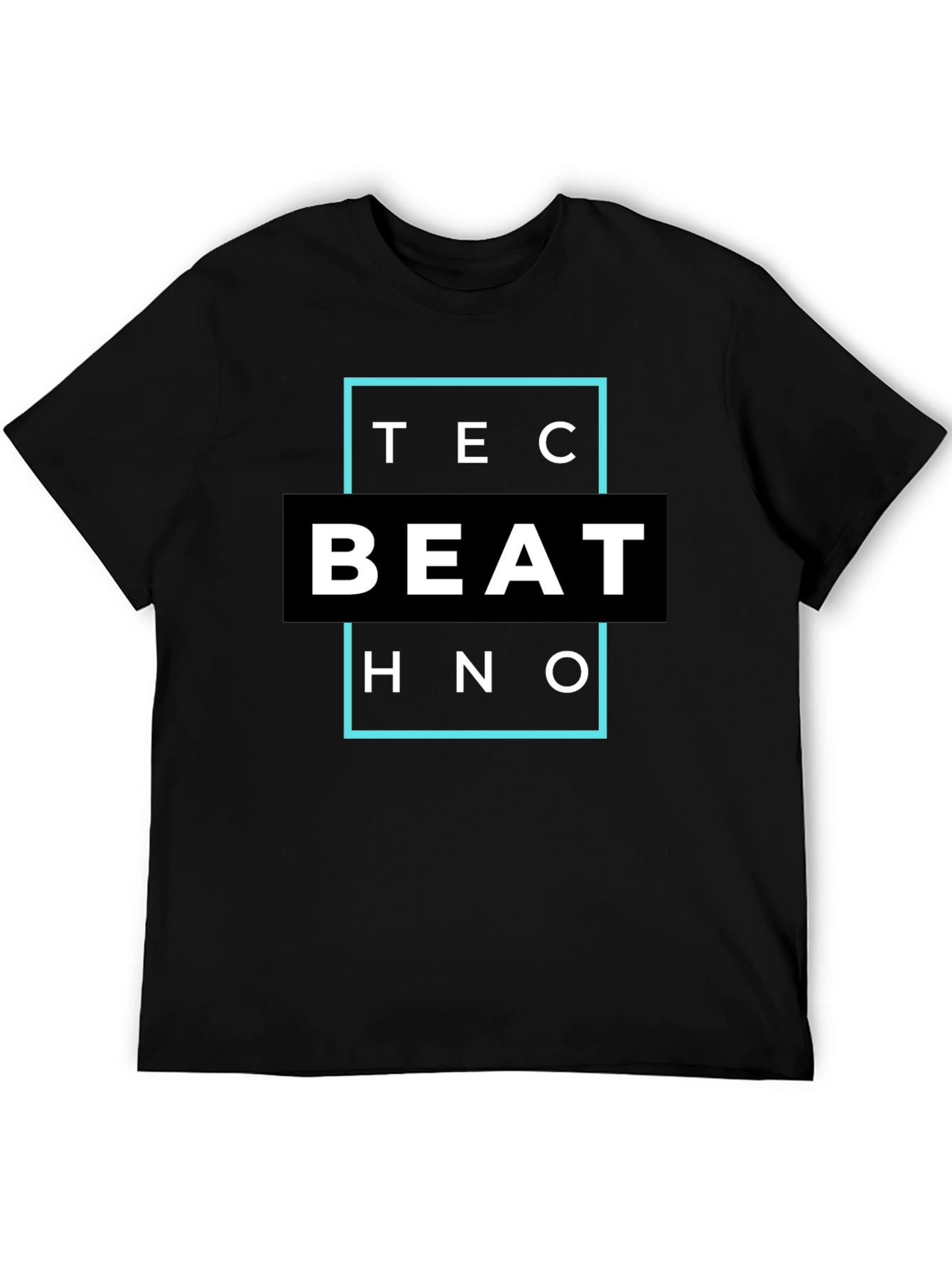 Black Techno Beat T-Shirt - Modern Design view 5