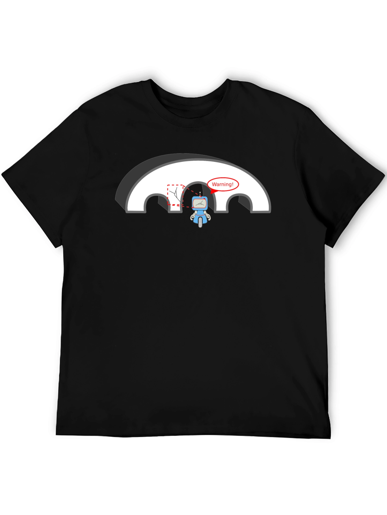Black Robot Warning T-Shirt - Circuit Humor view 5