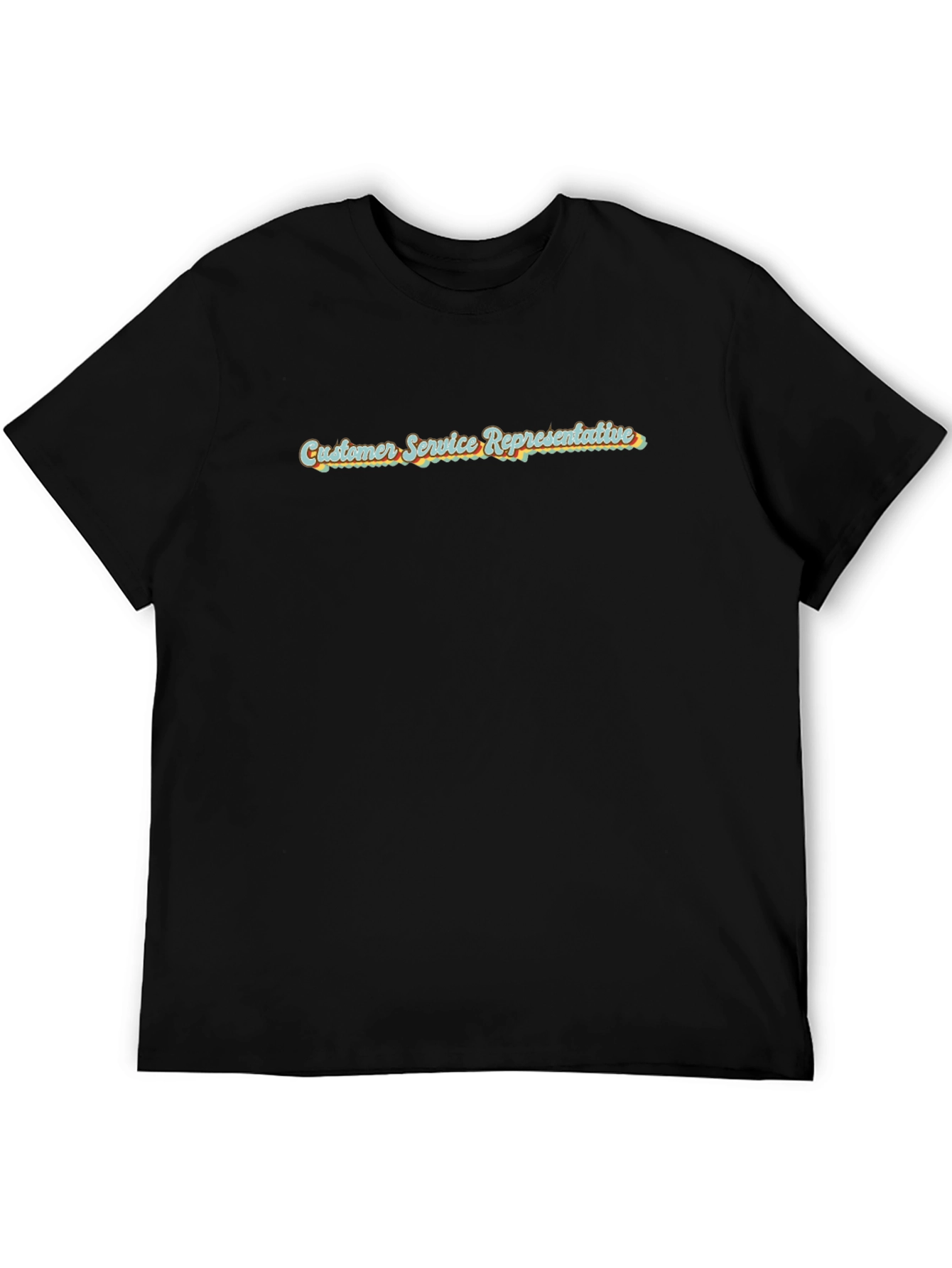 Black Customer Service Representative Retro T-Shirt view 5