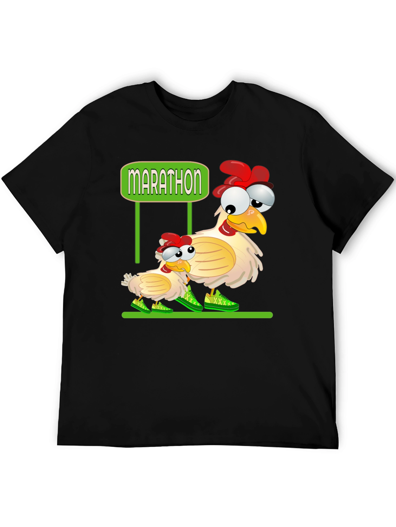 Black Marathon Chicken T-Shirt view 5
