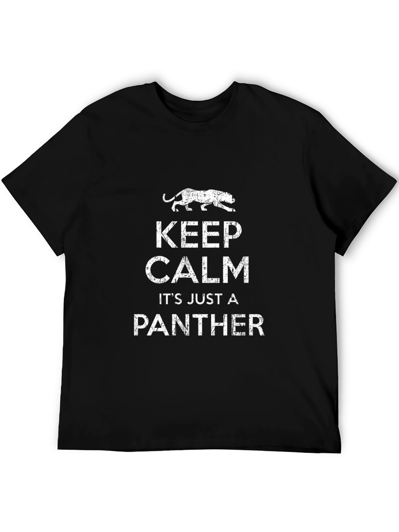 Black Keep Calm Panther Graphic T-Shirt - Cool & Casual view 5