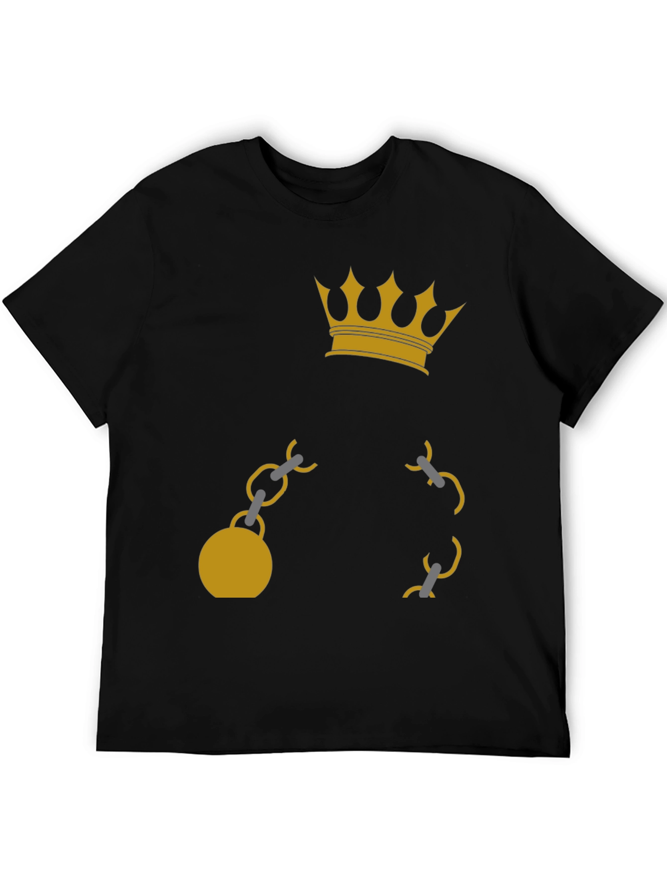 Black Crown & Chain Graphic Tee - Black Cotton Blend view 5