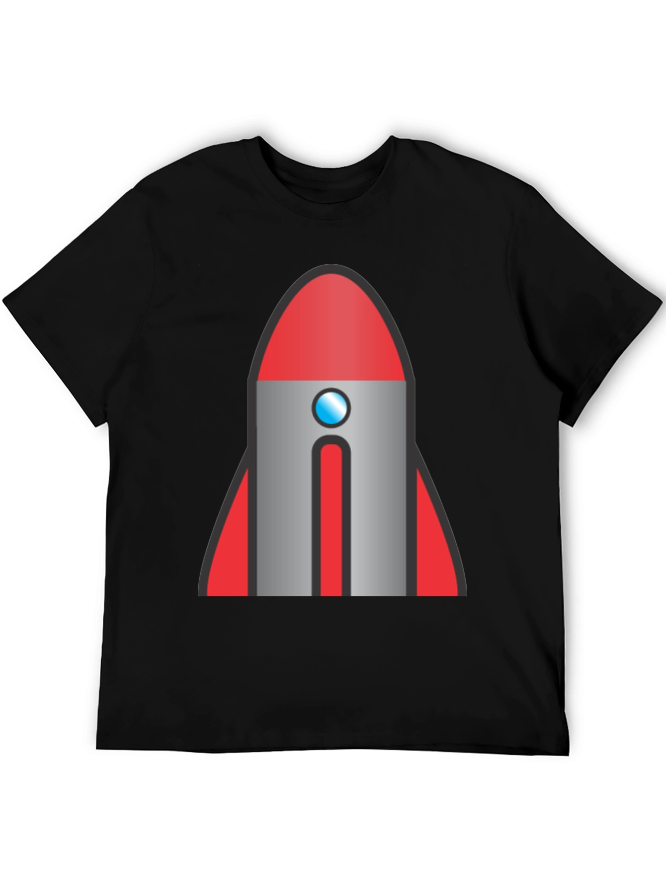 Black Retro Rocket Graphic T-Shirt - Classic Style view 5