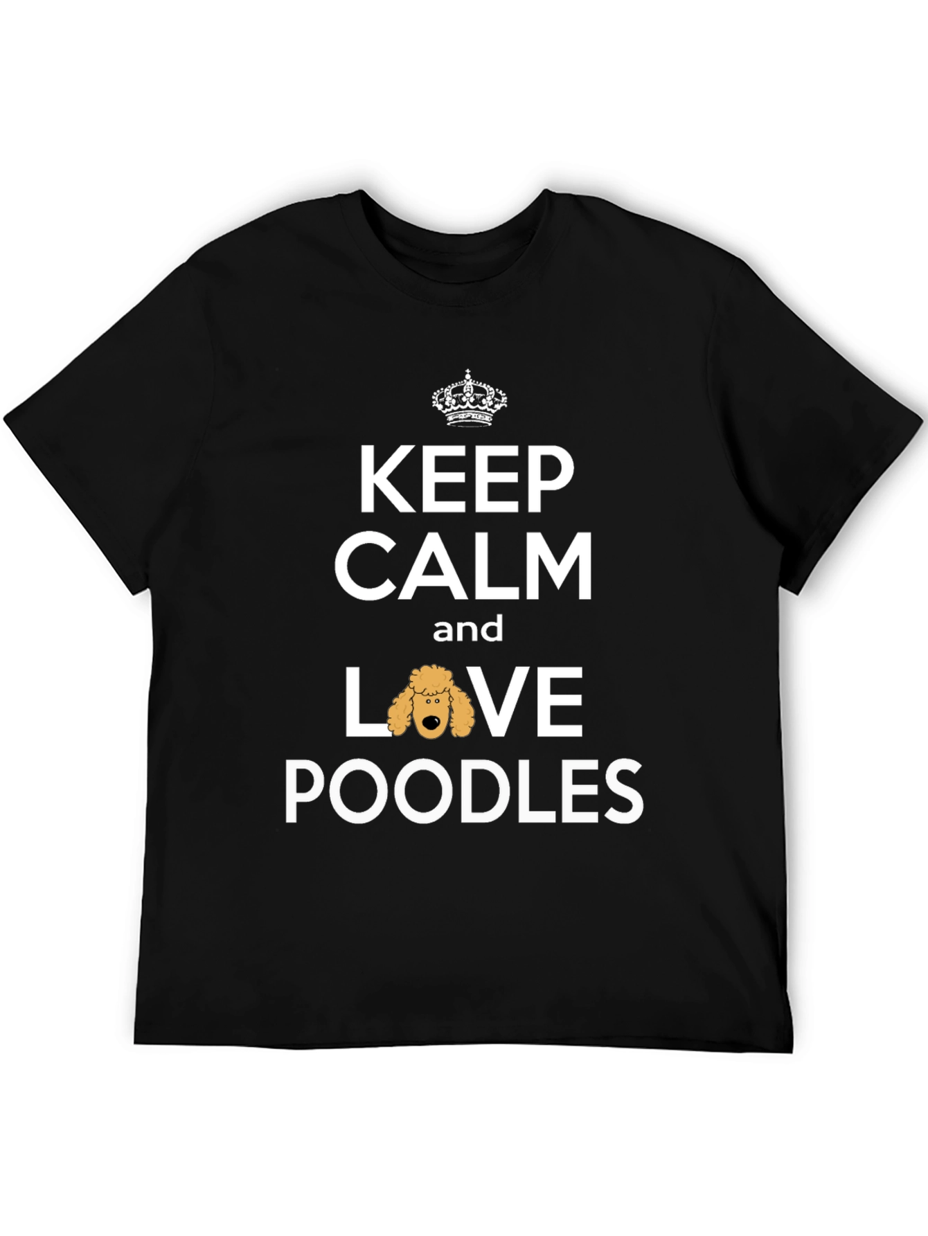 Black Keep Calm and Love Poodles T-Shirt view 5