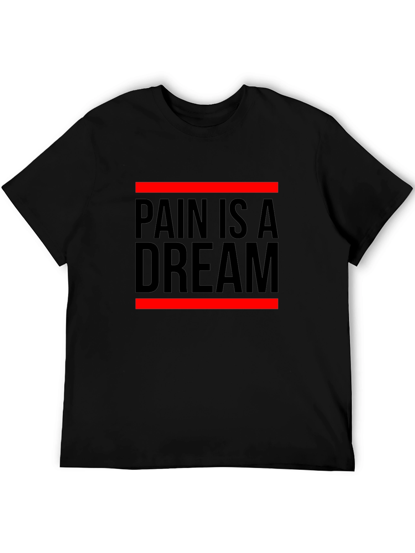 Black Pain is a Dream Graphic Tee - Black Crew Neck T-Shirt view 5