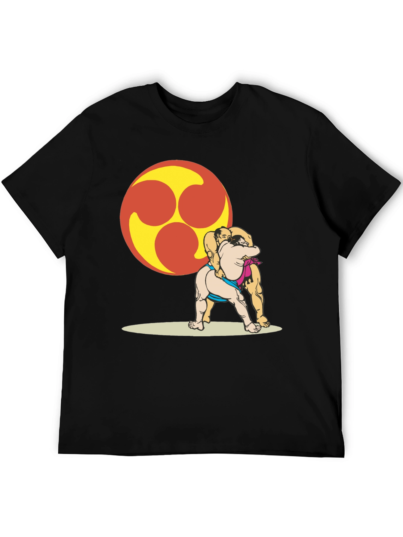 Black Sumo Wrestlers T-Shirt - Unique Graphic Tee view 5