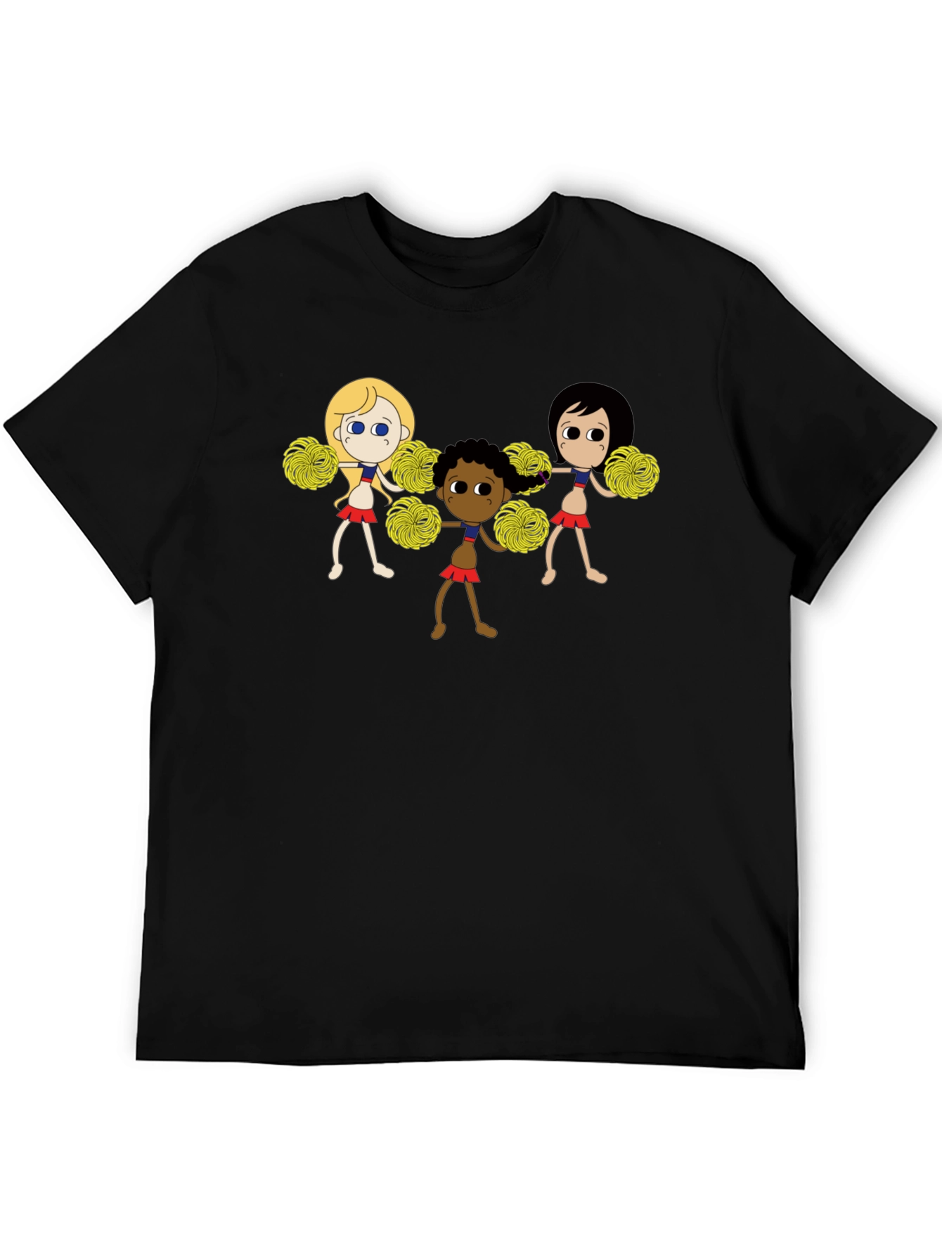 Black Cheerleader Squad Graphic Black T-Shirt view 5