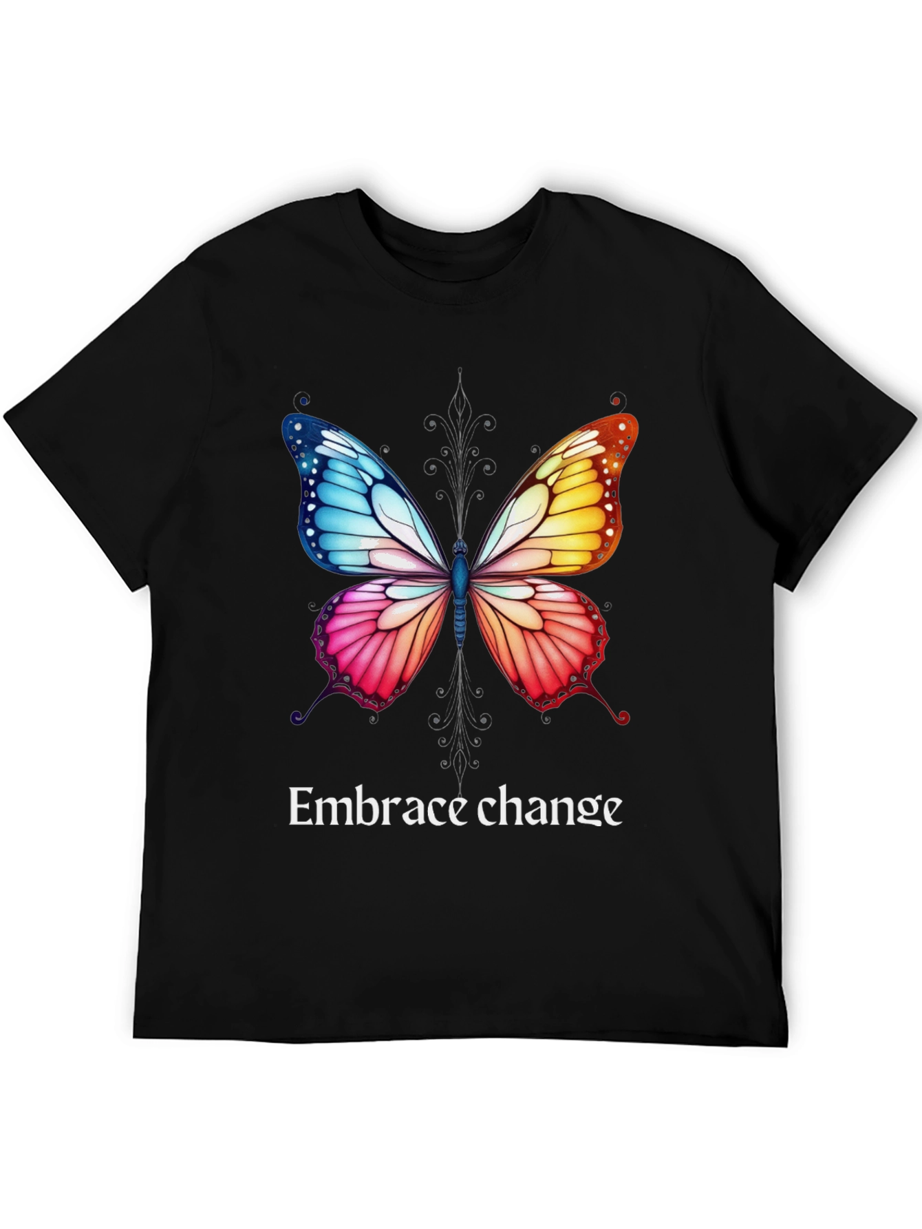 Black Embrace Change Butterfly Graphic Tee view 5