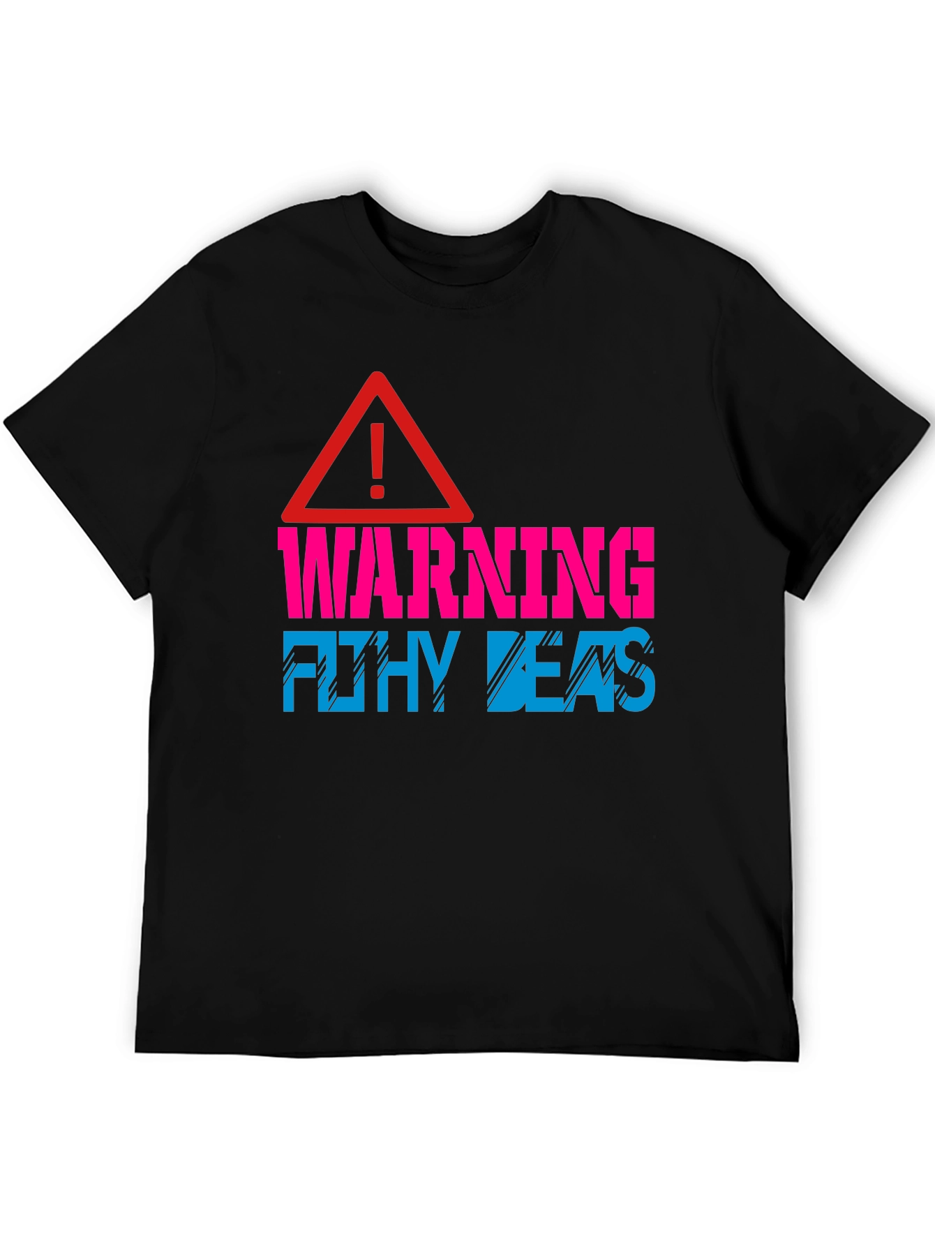 Black Warning Filthy Beast Novelty T-Shirt view 5