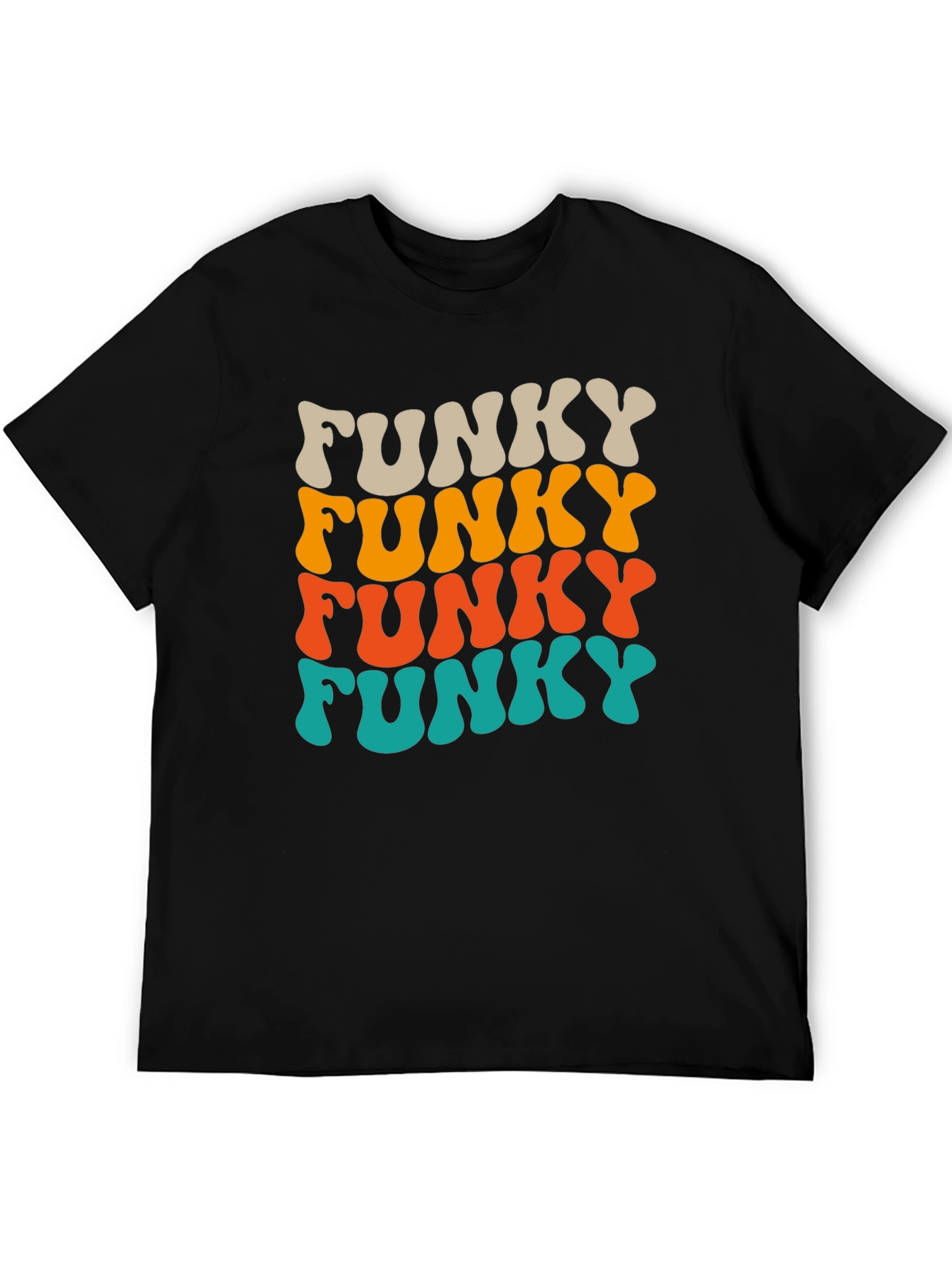 Black Funky Retro Style Graphic T-Shirt view 5