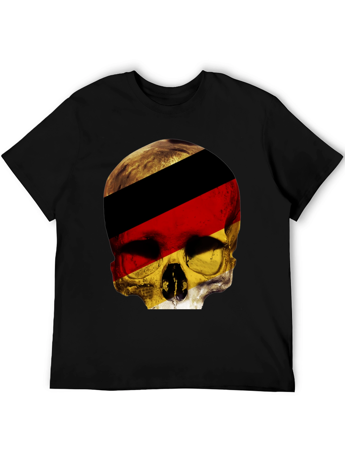 Black German Flag Skull Graphic T-Shirt - Black view 5