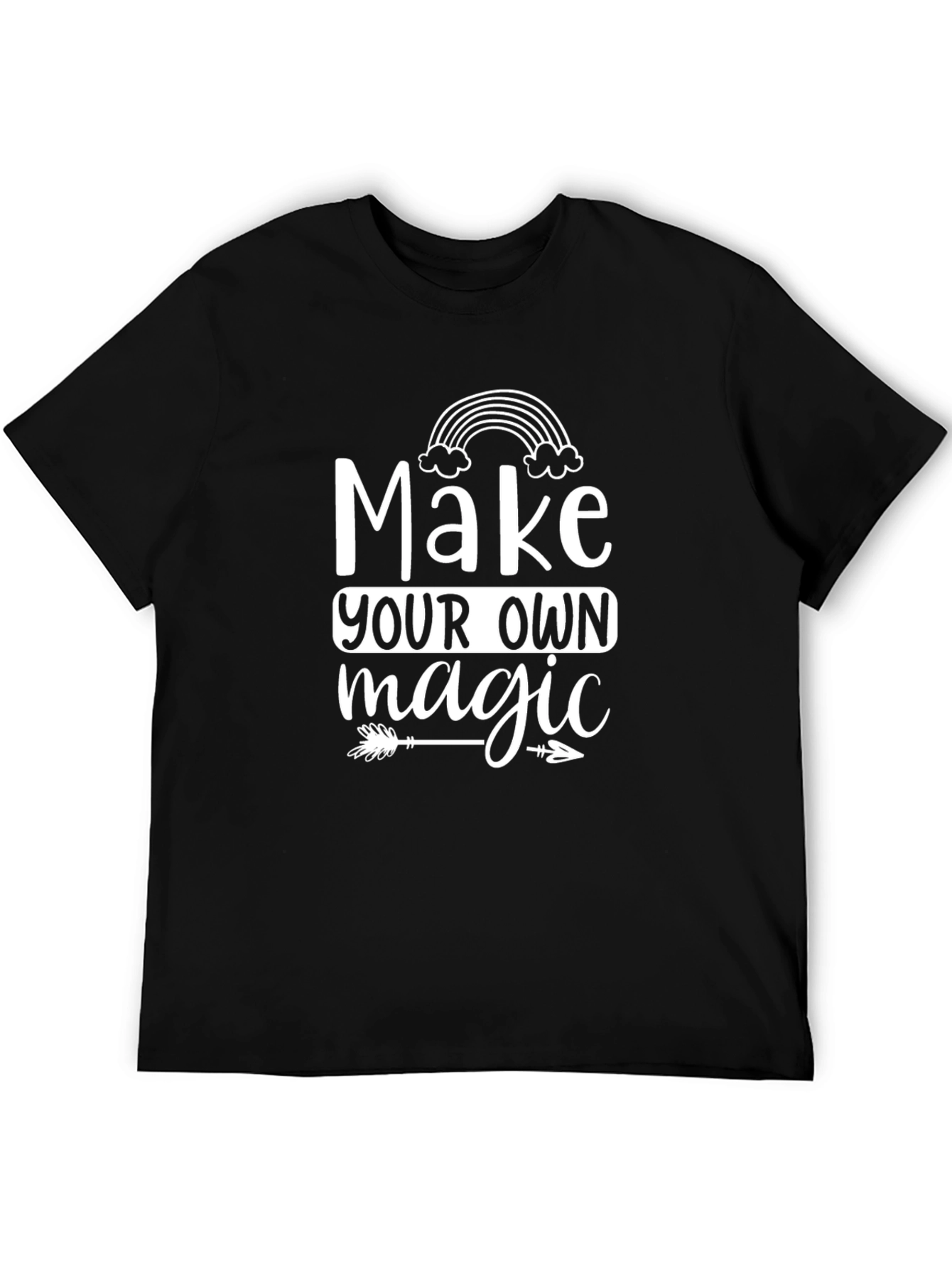 Black Make Your Own Magic Graphic Tee - Black Cotton T-Shirt view 5