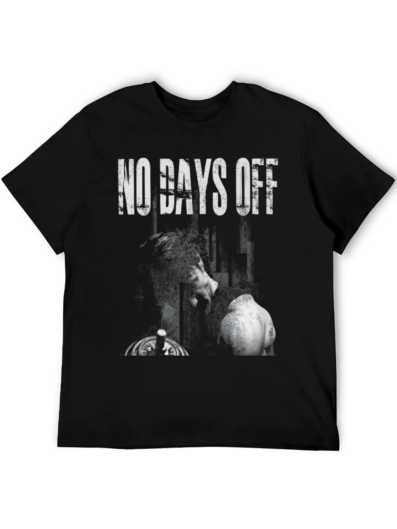 Black No Days Off Graphic Print Tee - Gym & Fitness view 5
