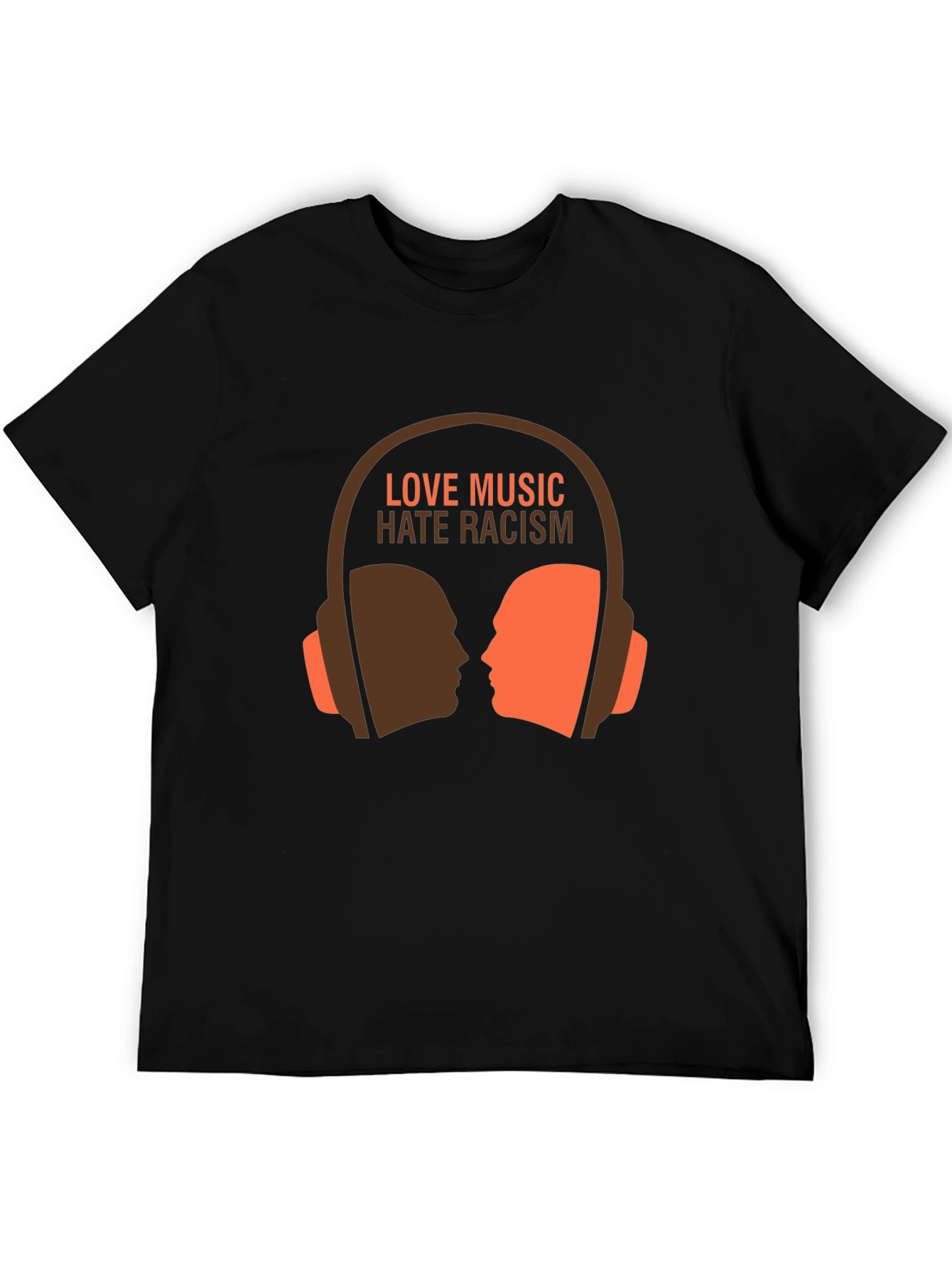 Black Love Music Hate Racism Graphic Tee view 5