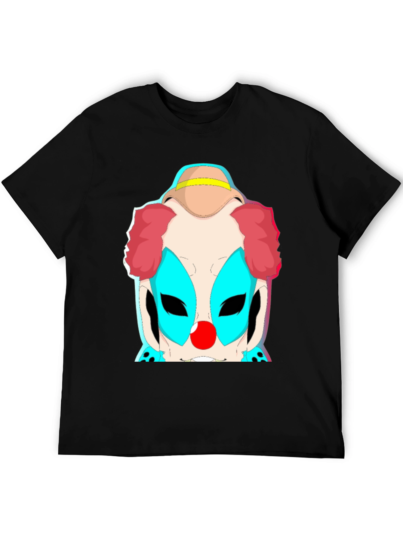 Black Clown Graphic Tee - Bold Black Cotton T-Shirt view 5