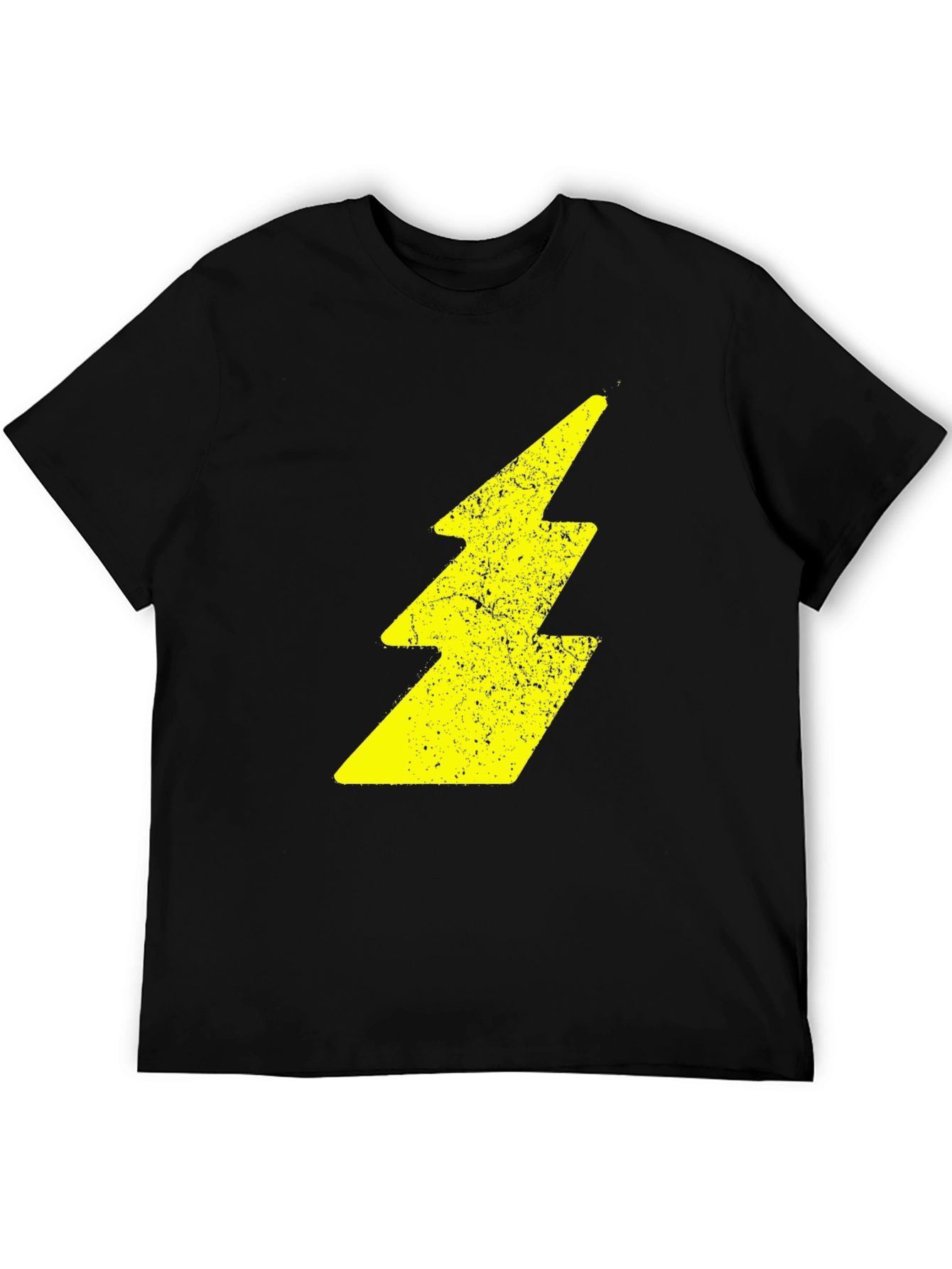 Black Lightning Bolt Graphic Black T-Shirt view 5