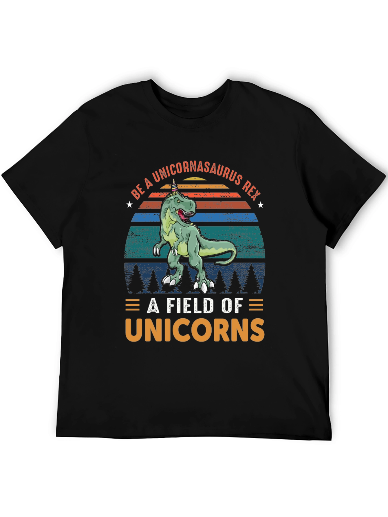 Black Unicornasaurus Rex T-Shirt - Funny Dinosaur Tee view 5