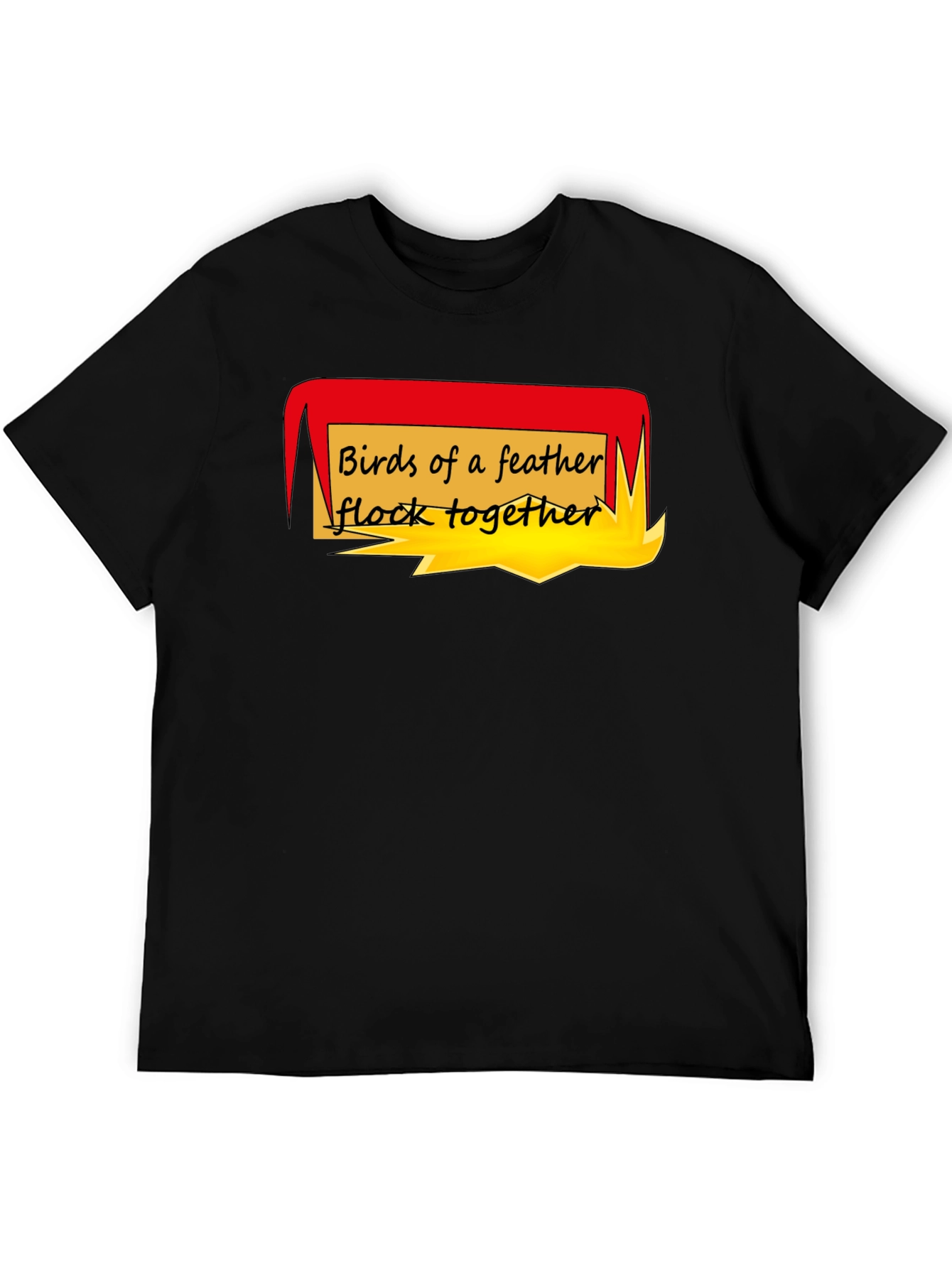 Black Birds of a Feather T-Shirt - Black Crew Neck view 5