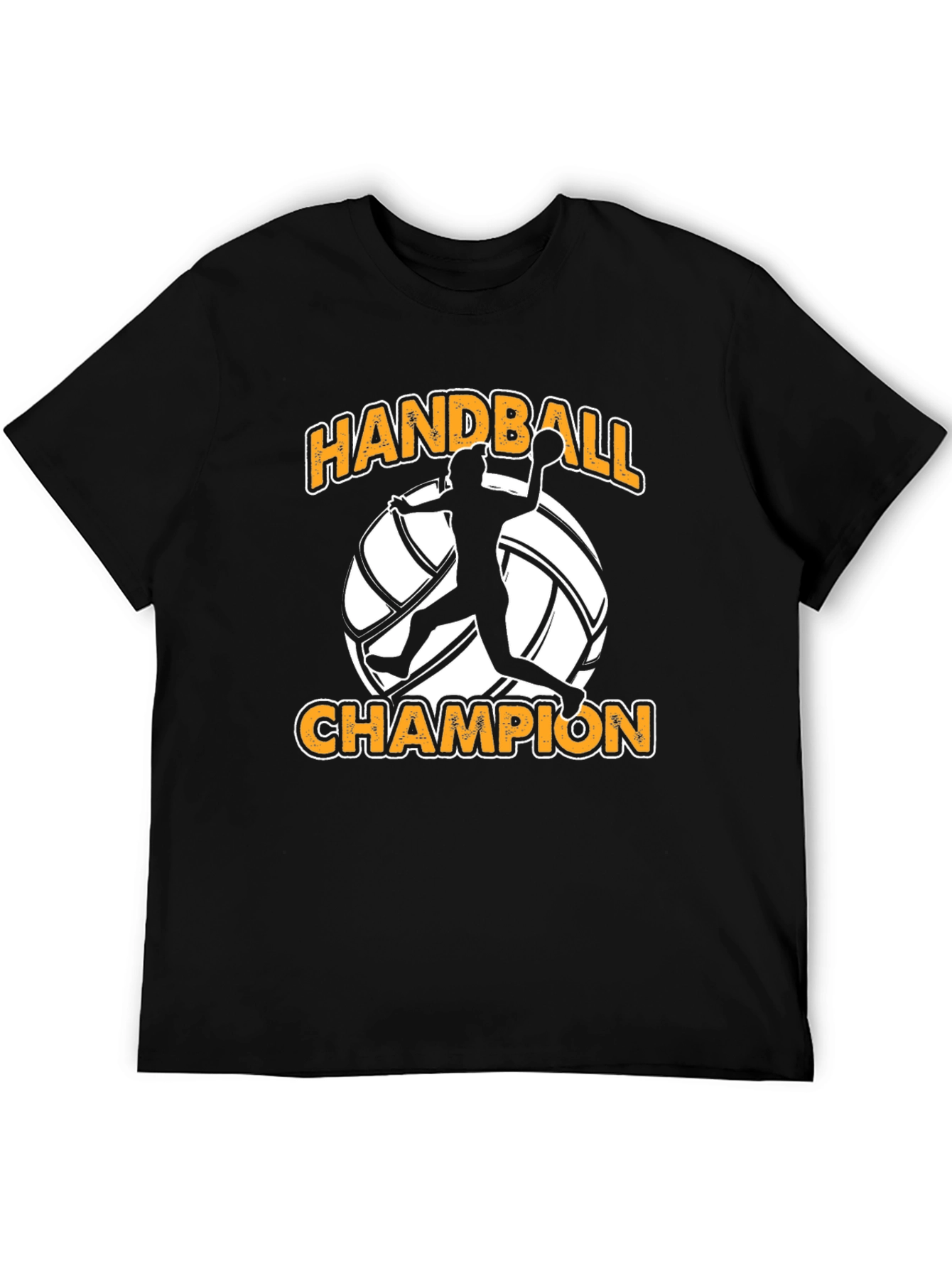 Black Handball Champion Black T-Shirt for Sports Fans view 5
