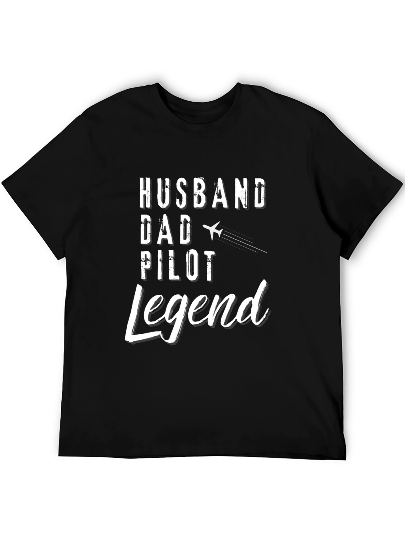 Black Husband Dad Pilot Legend T-Shirt view 5