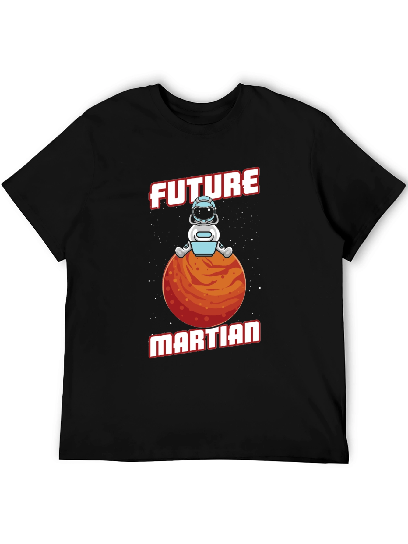 Black Future Martian T-Shirt - Space Astronaut Tee view 5