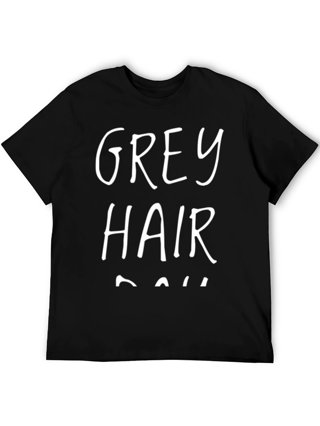 Black Grey Hair Don't Care Black T-Shirt view 5