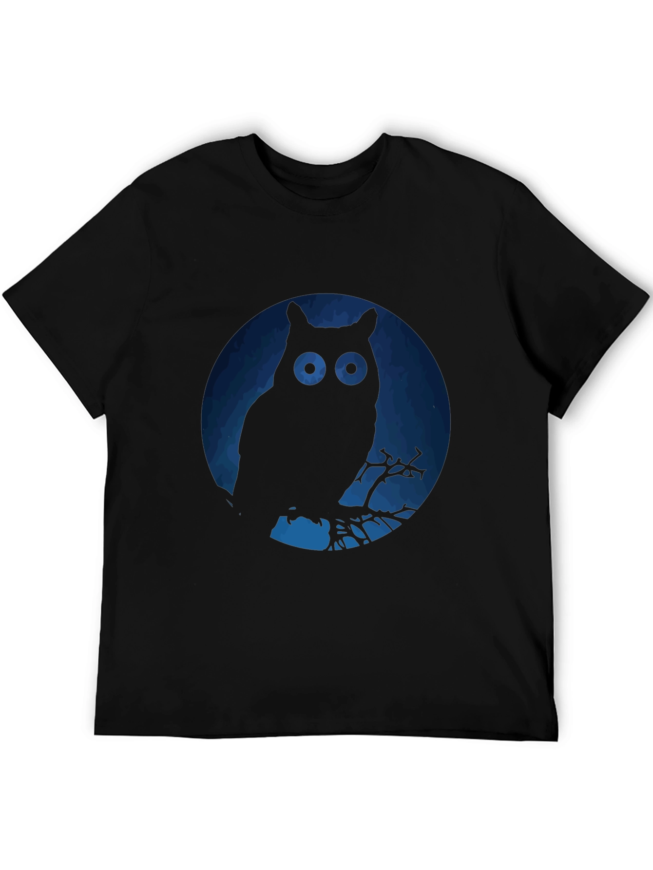 Black Owl Silhouette Graphic T-Shirt view 5