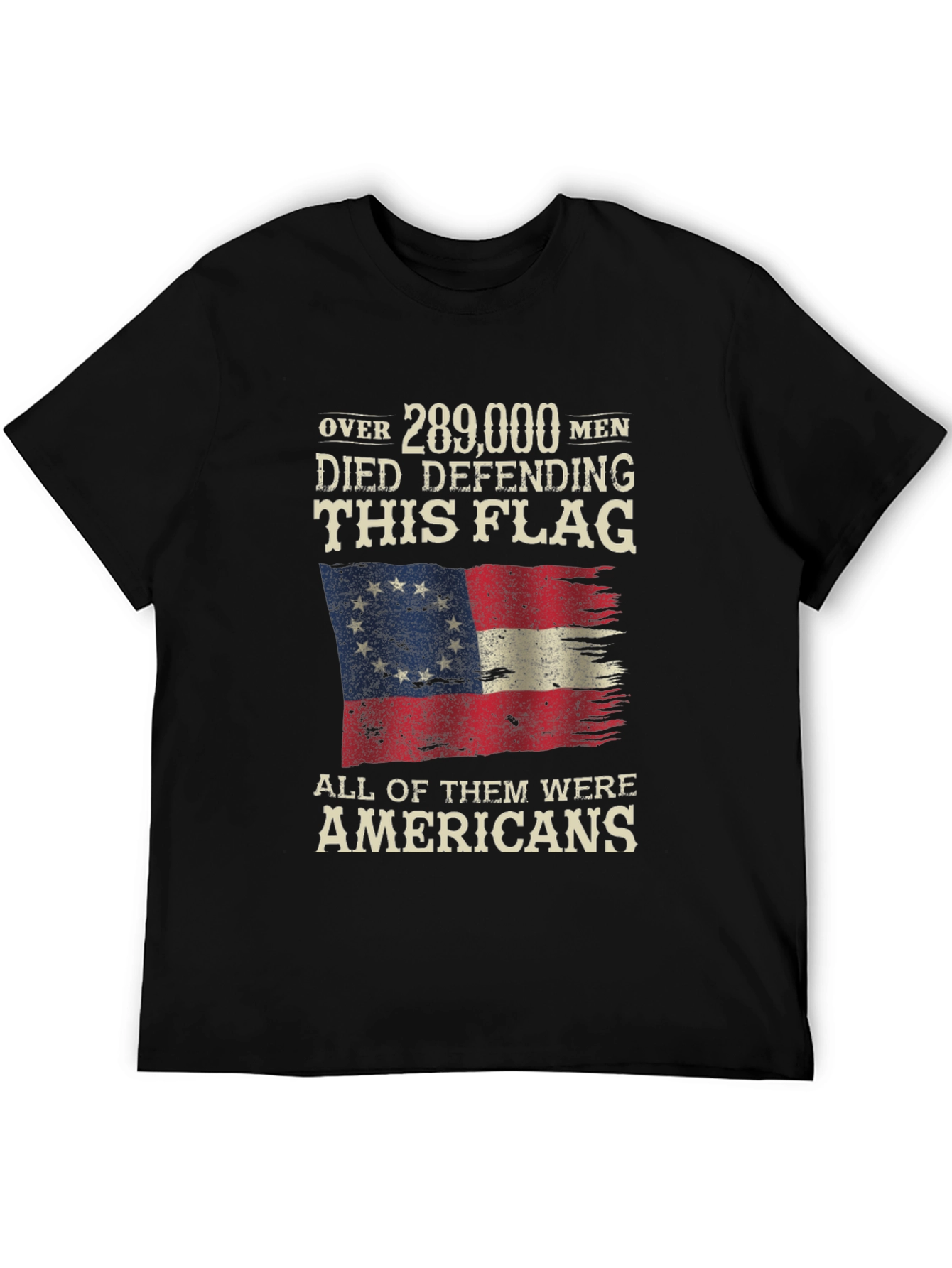 Black Patriotic American Flag T-Shirt view 5