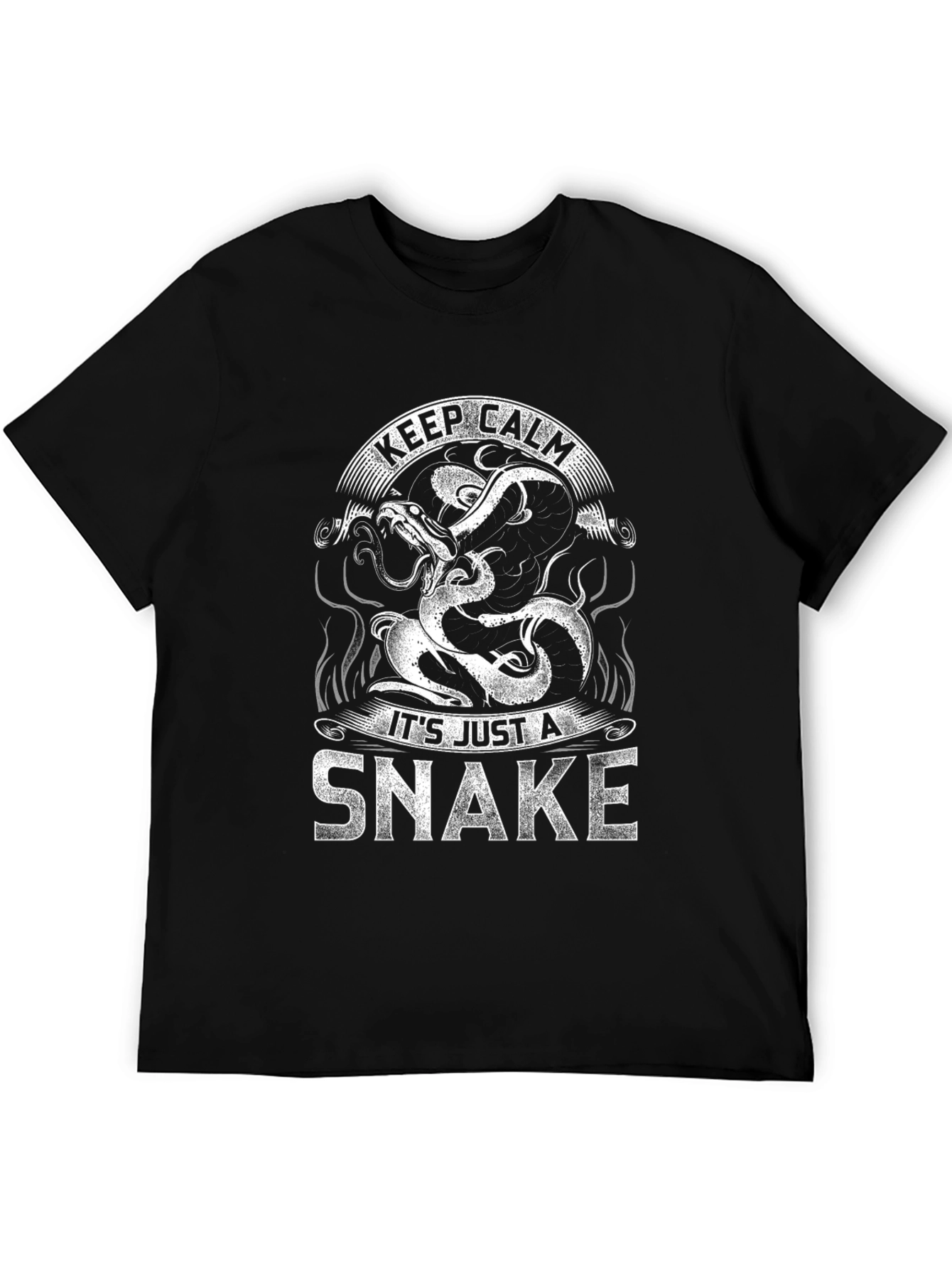Black Keep Calm It's Just a Snake T-Shirt view 5