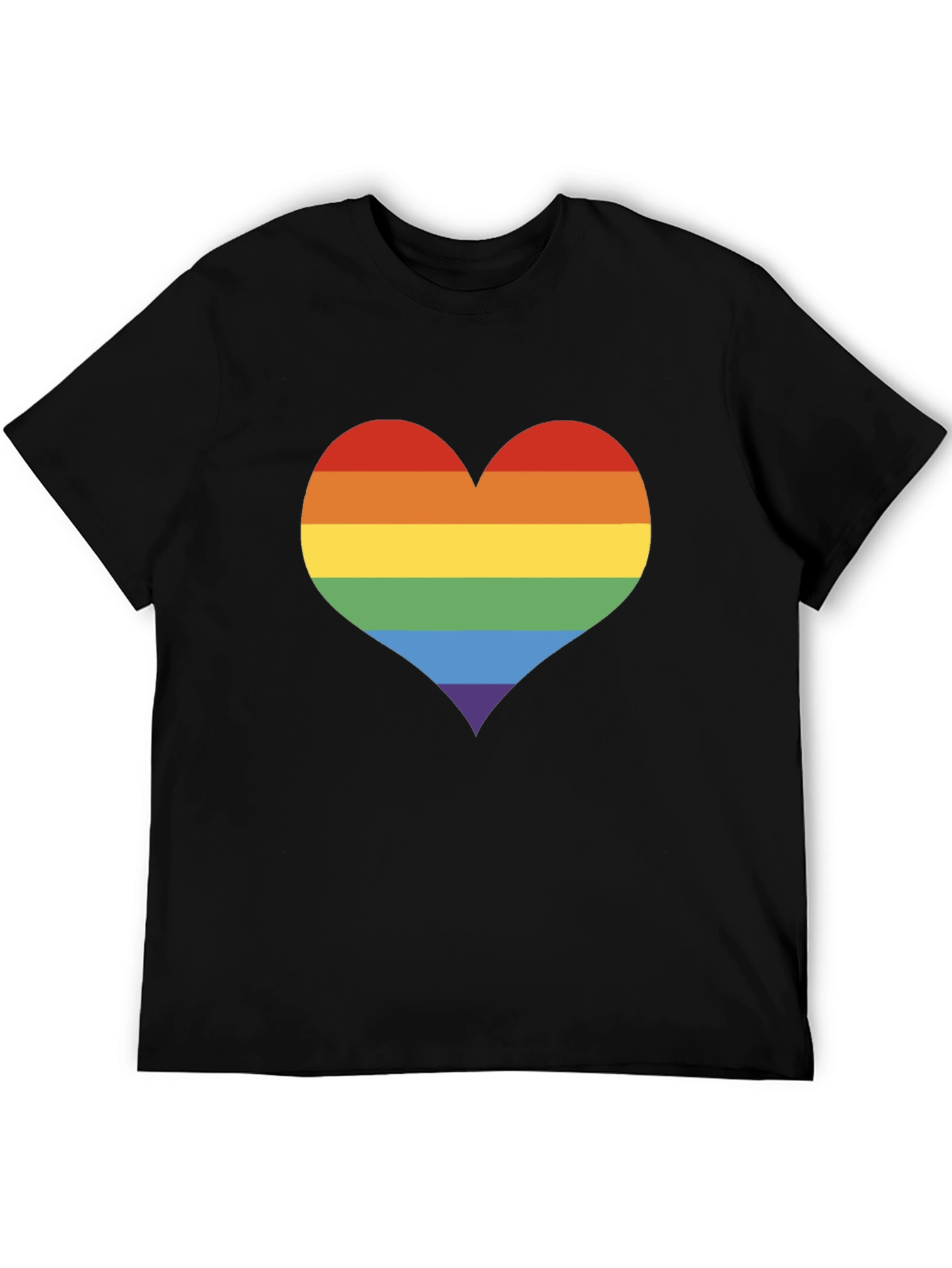 Black Pride Heart Graphic Tee - Black Cotton T-Shirt view 5