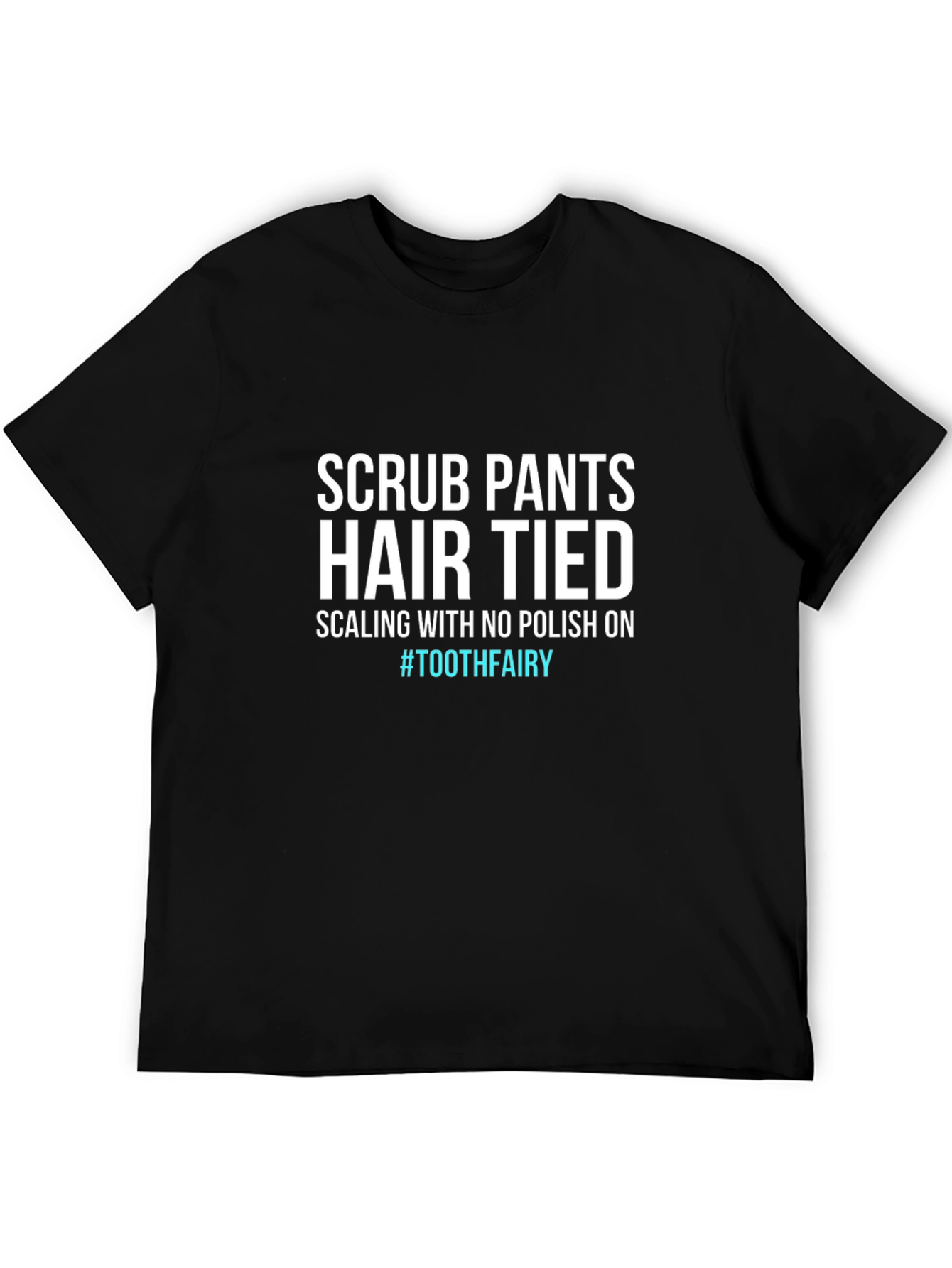 Black Scrub Pants Hair Tied Graphic Tee view 5