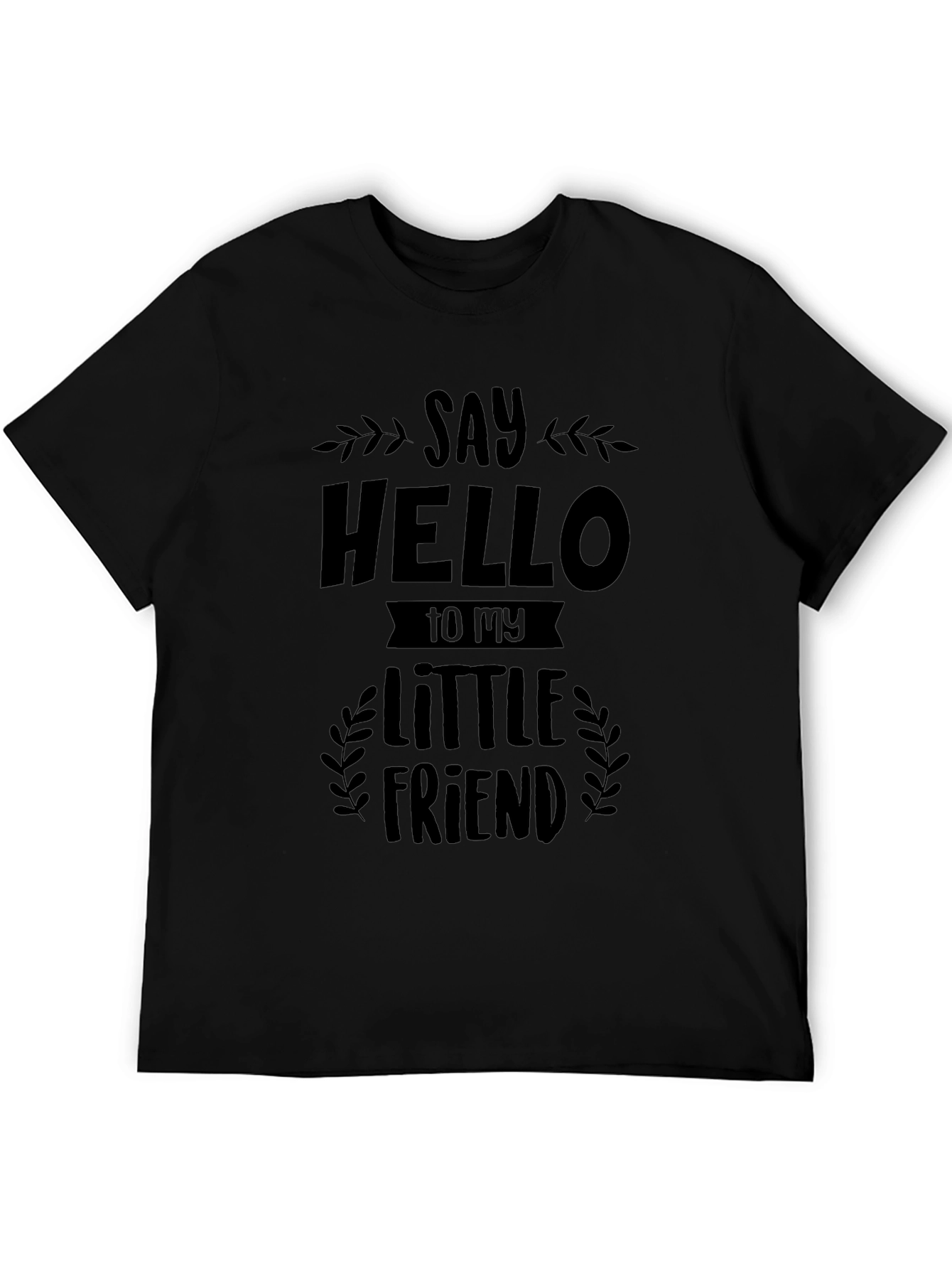 Black Say Hello T-Shirt: Little Friend Graphic Tee view 5