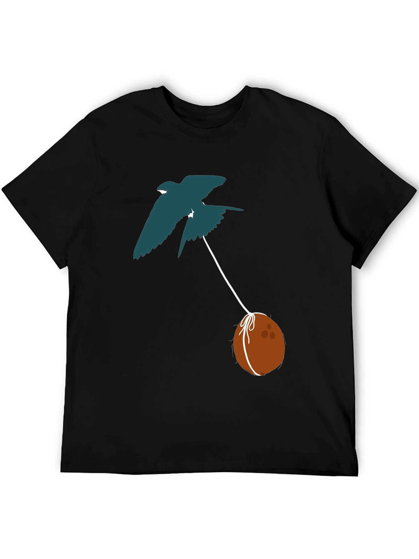 Black Swallow Carrying Coconut T-Shirt - Black view 5