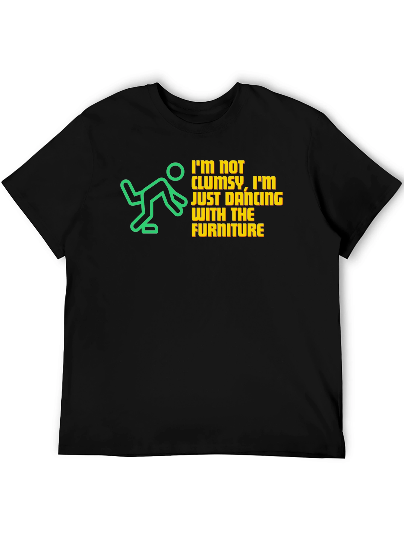 Black Funny Clumsy T-Shirt - Dancing With Furniture view 5