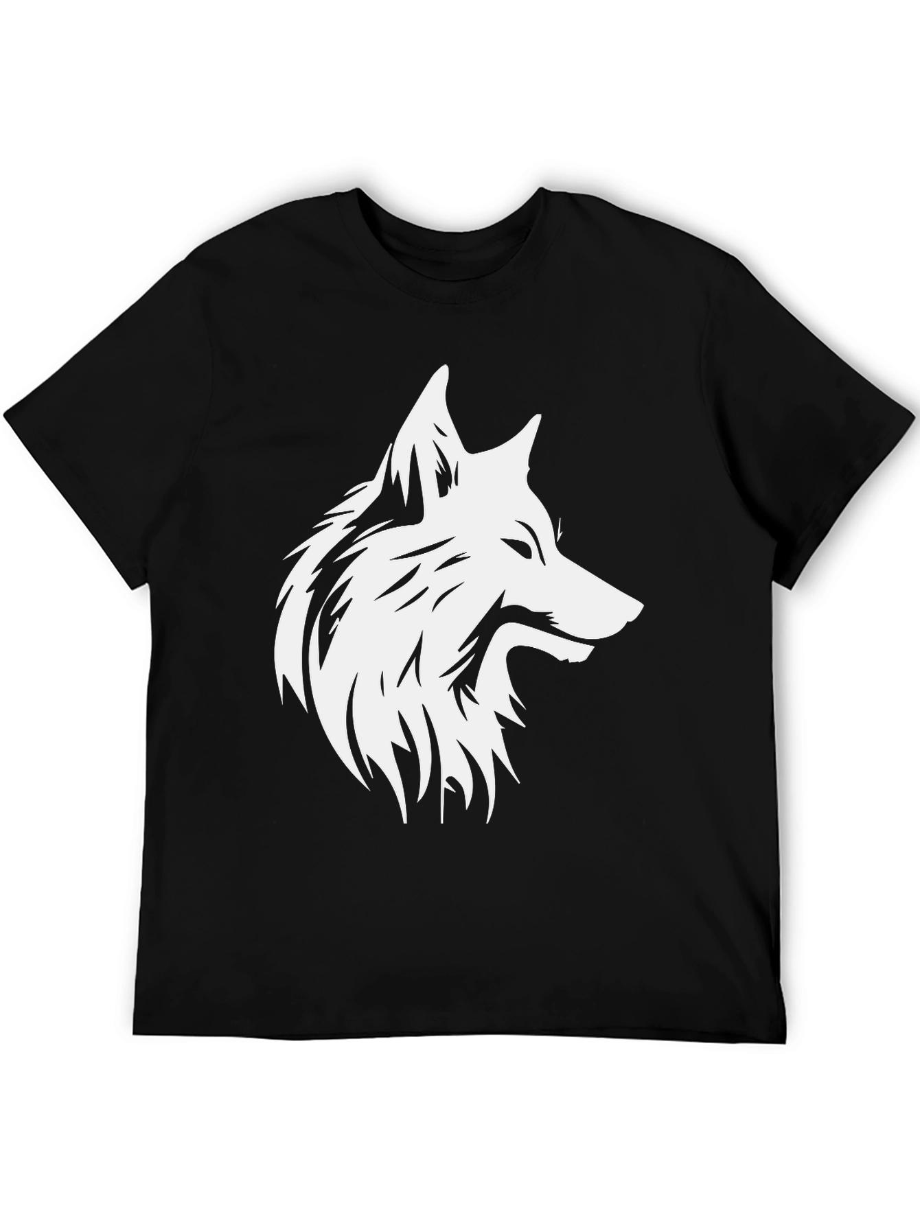 Black Wolf Graphic Black T-Shirt view 5