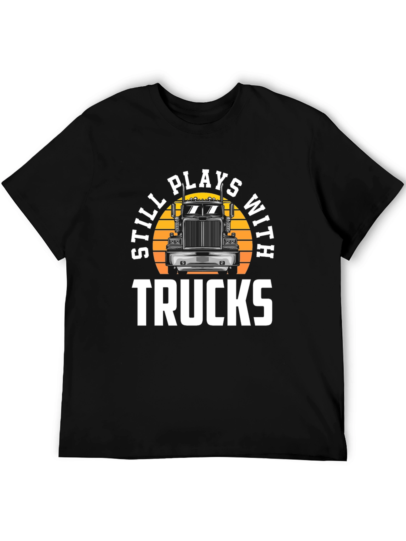 Black Still Plays With Trucks Graphic Tee view 5