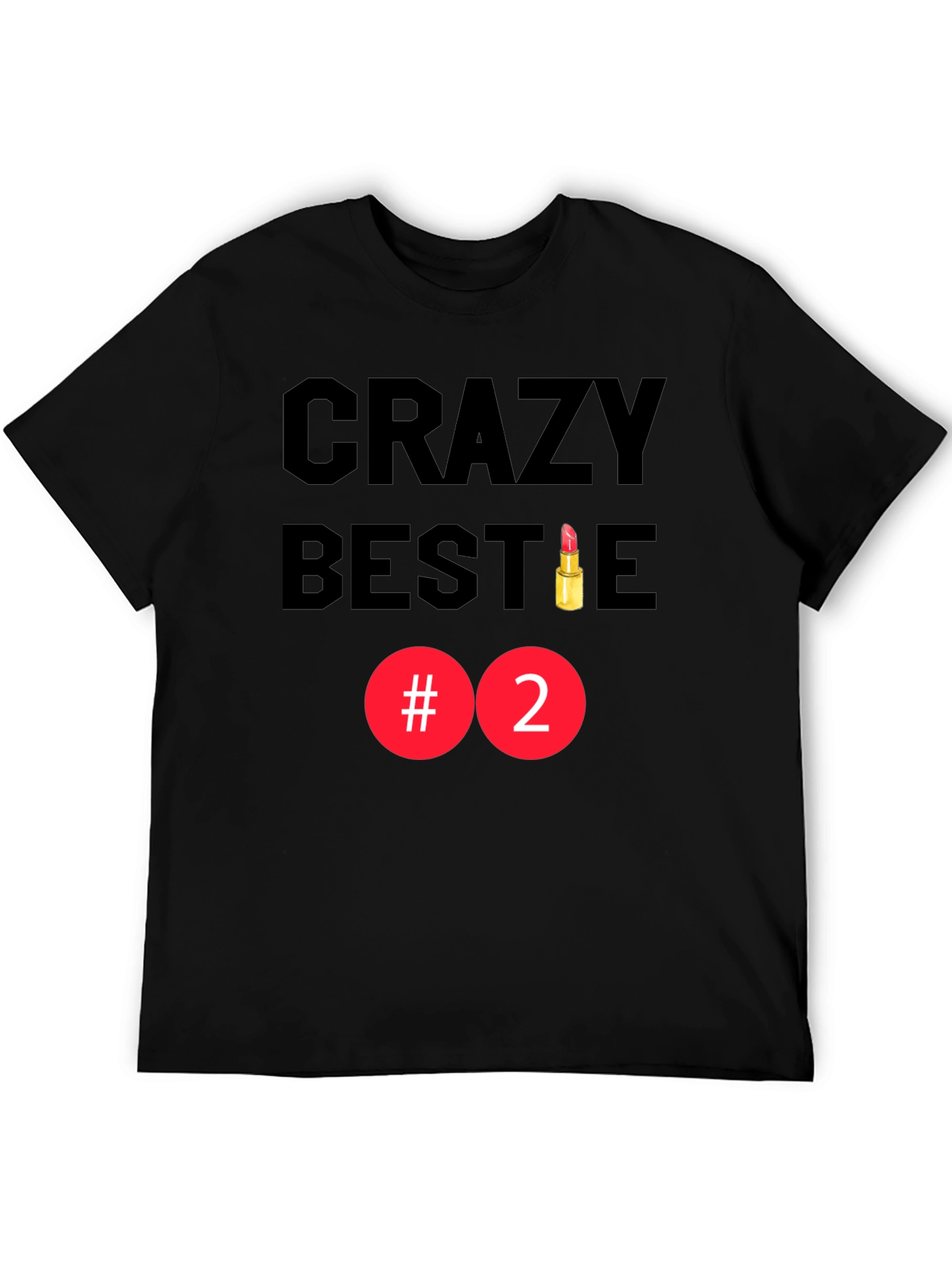 Black Crazy Bestie #2 Black Graphic Tee view 5