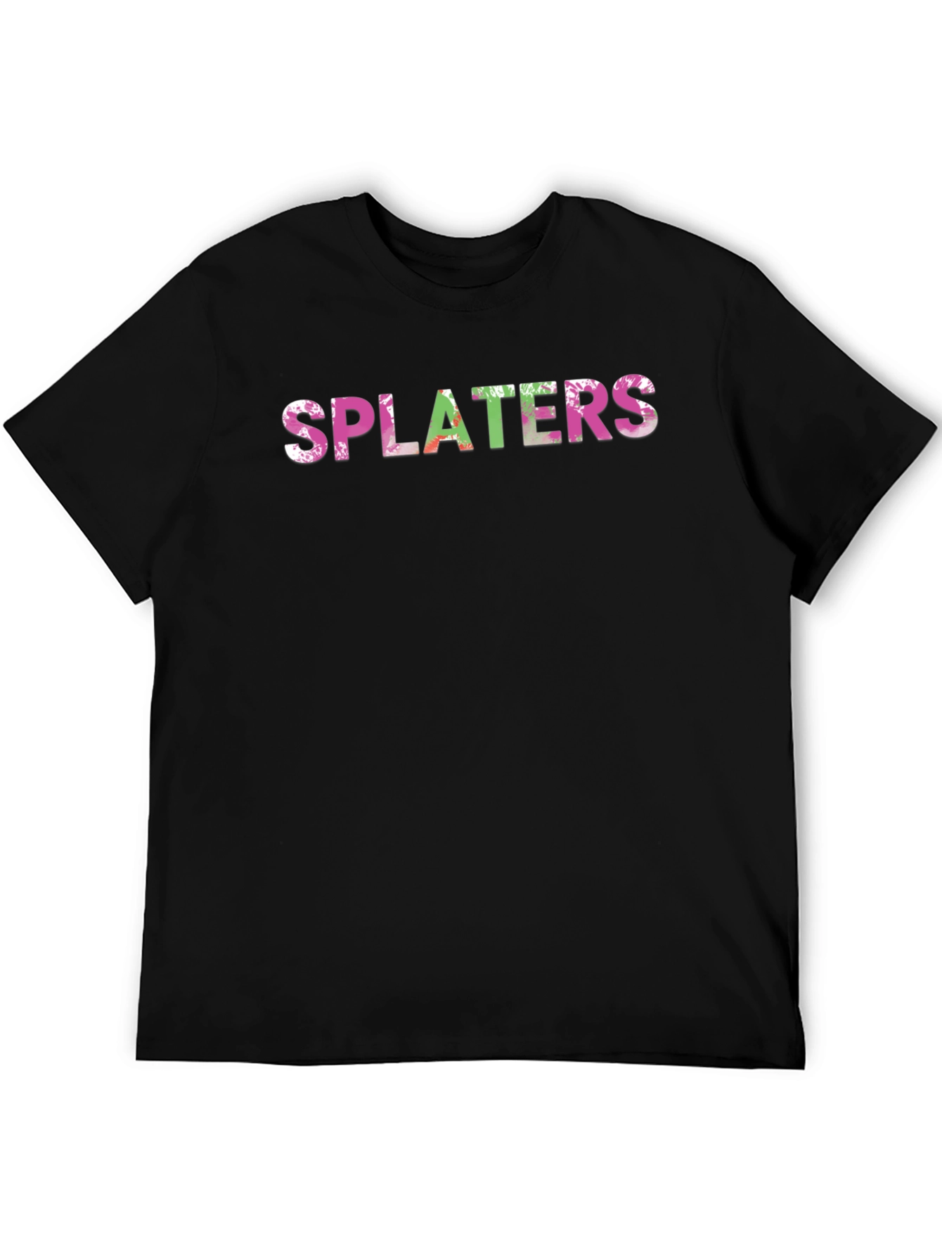Black Splaters Graphic Print Black T-Shirt view 5
