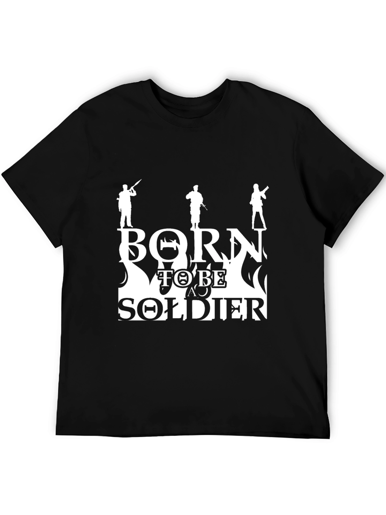 Black Born To Be Soldier Graphic Tee - Black view 5