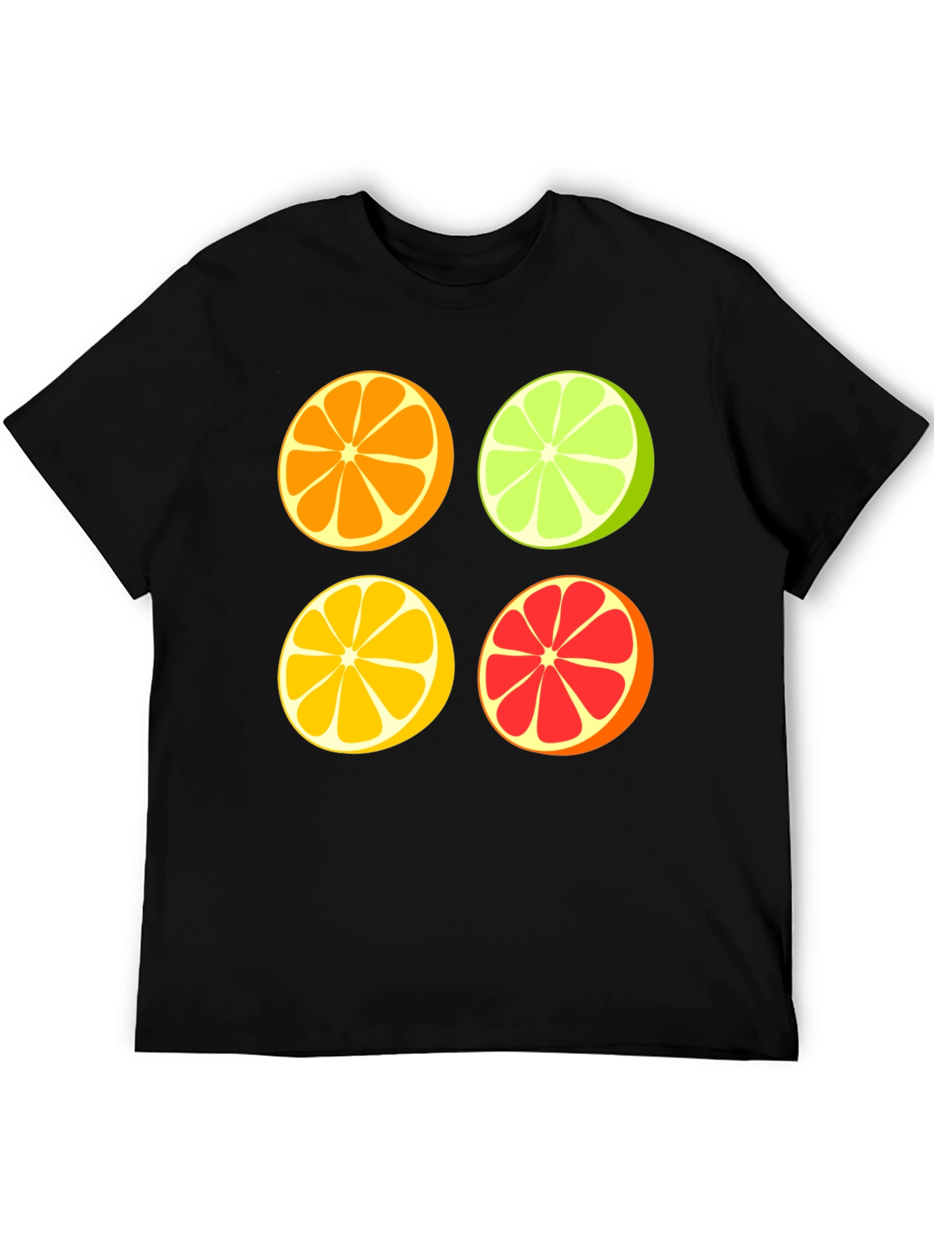 Black Citrus Slices Graphic Tee - Fresh & Fun view 5
