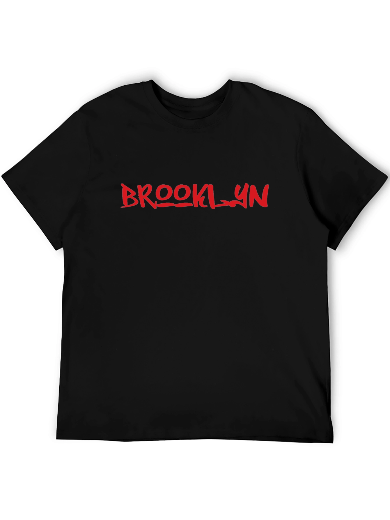 Black Brooklyn Graphic Tee - Stylish Red Print on Black Cotton Shirt view 5