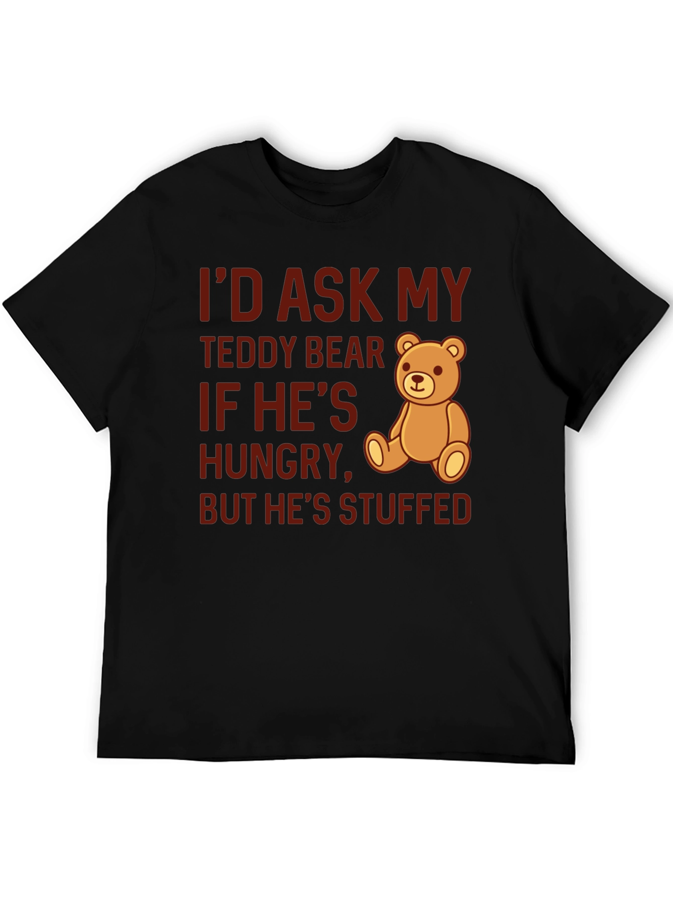 Black Funny Teddy Bear Stuffed T-Shirt view 5