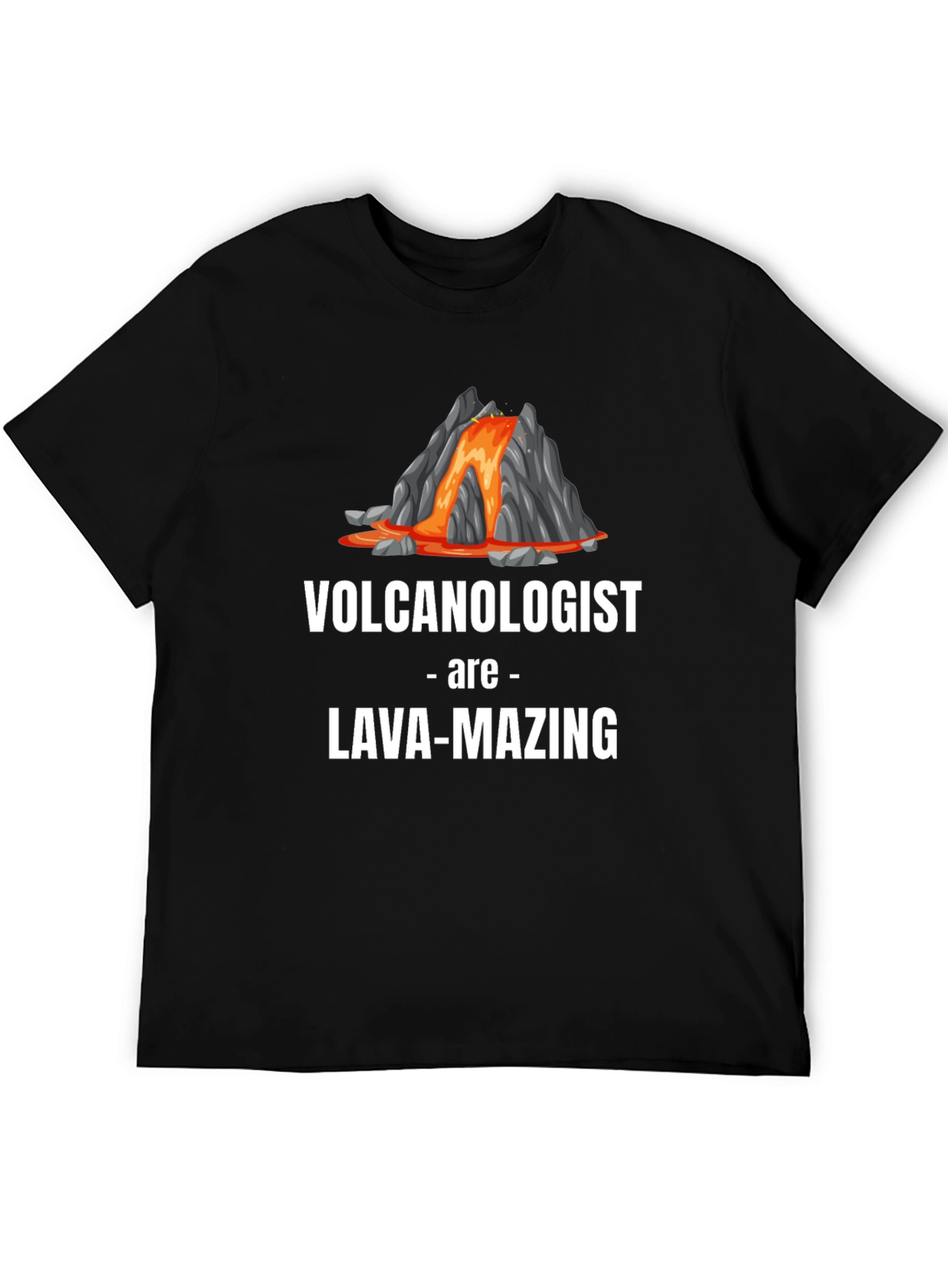 Black Volcanologist Lava-Mazing Funny Graphic T-Shirt view 5