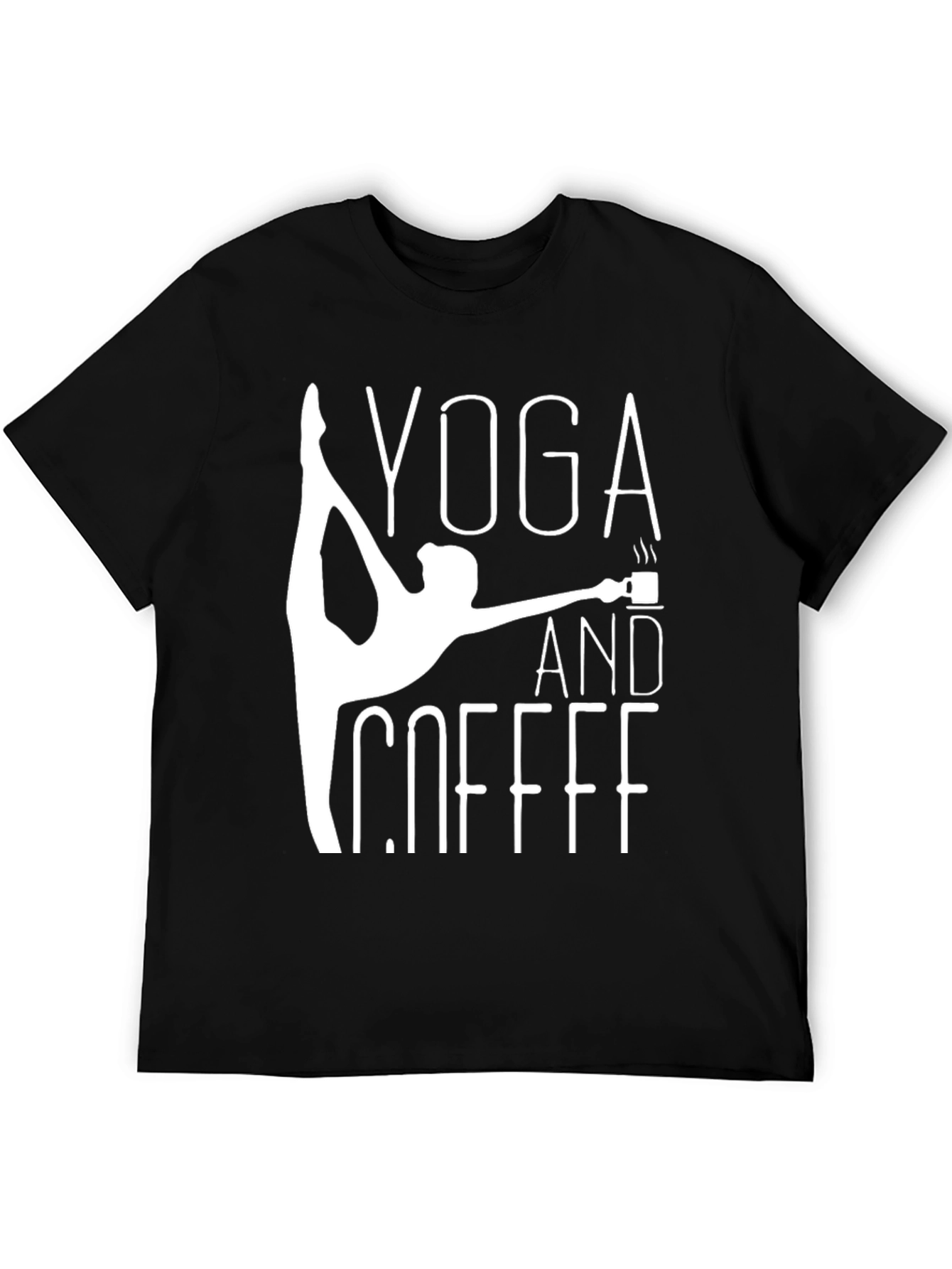 Black Yoga and Coffee Graphic Tee - Black view 5