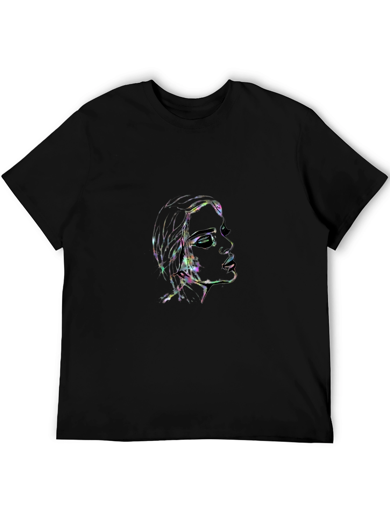 Black Prismatic Woman Graphic Black T-Shirt view 5
