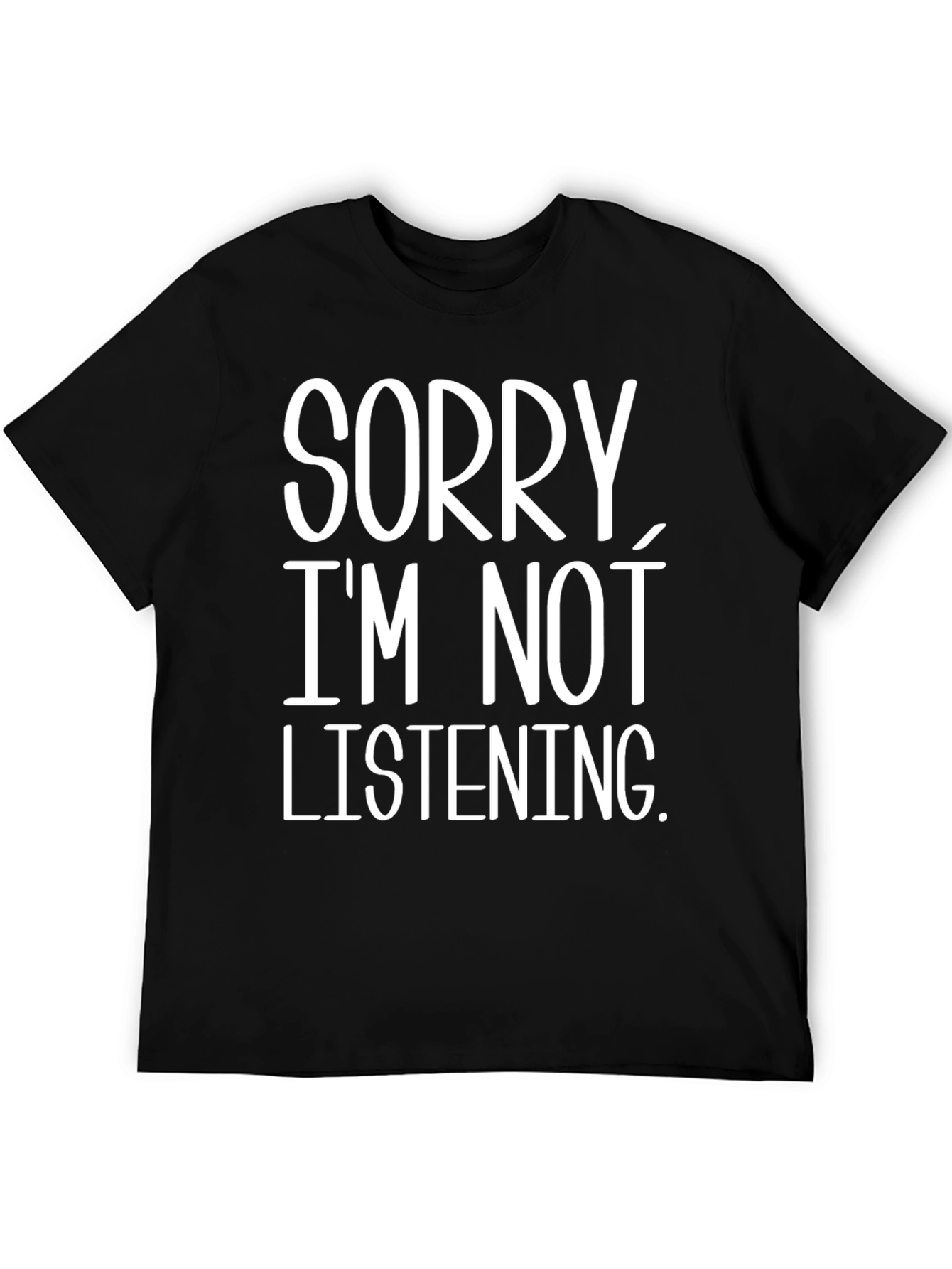Black Sorry I'm Not Listening Graphic Tee view 5